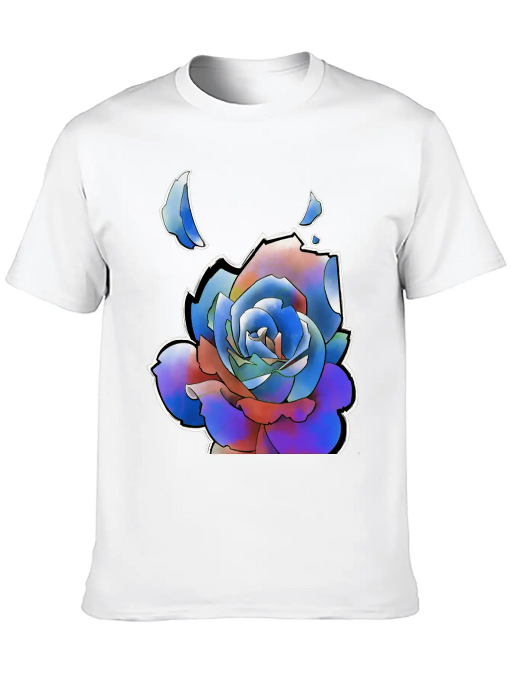 Rainbow Rose Unisex Casual T-Shirt – Clean Design For Daily Comfort