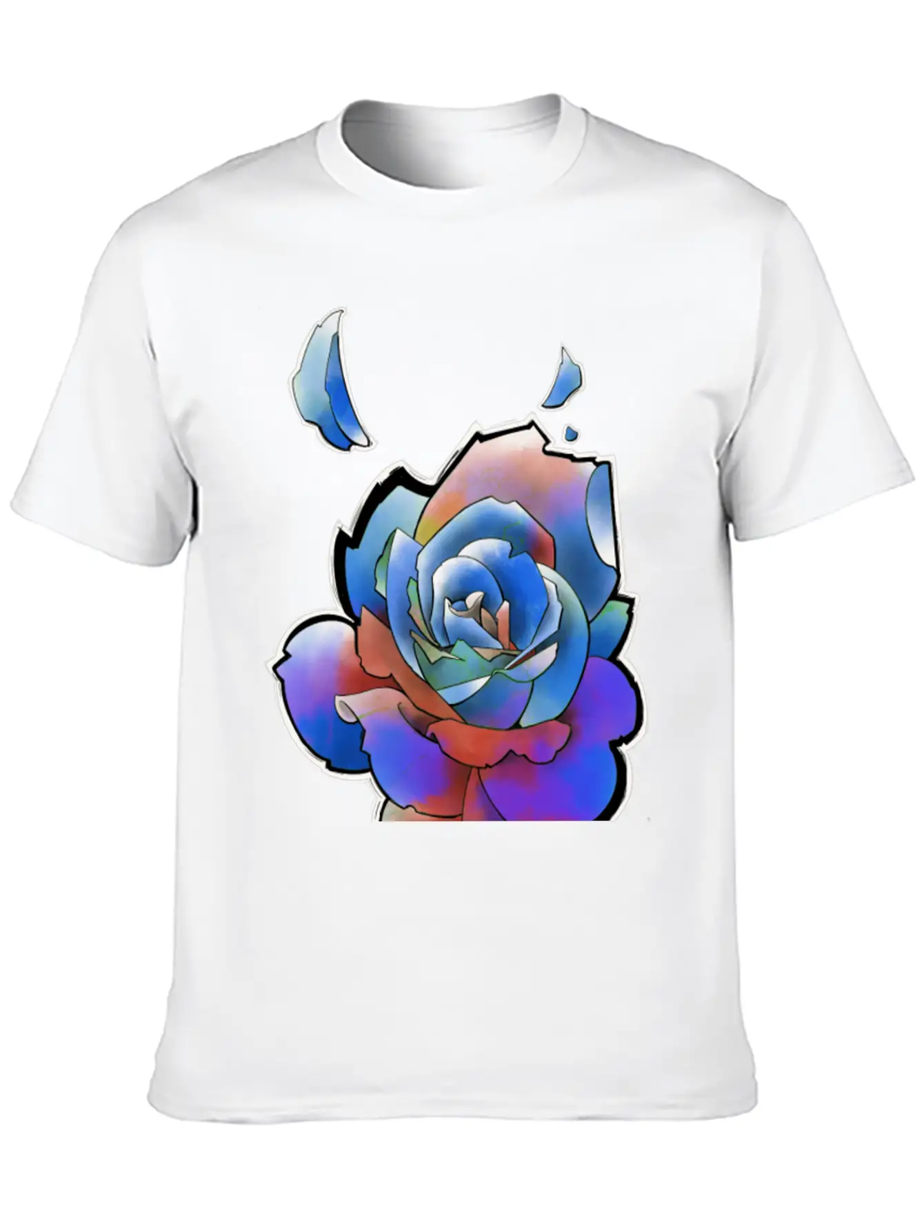 Rainbow Rose Unisex Casual T-Shirt – Clean Design For Daily Comfort