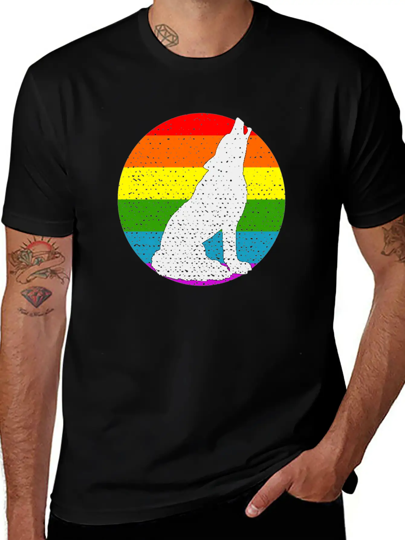 Rainbow Wolf Classic Cotton Tee – Unisex Comfort For Any Season