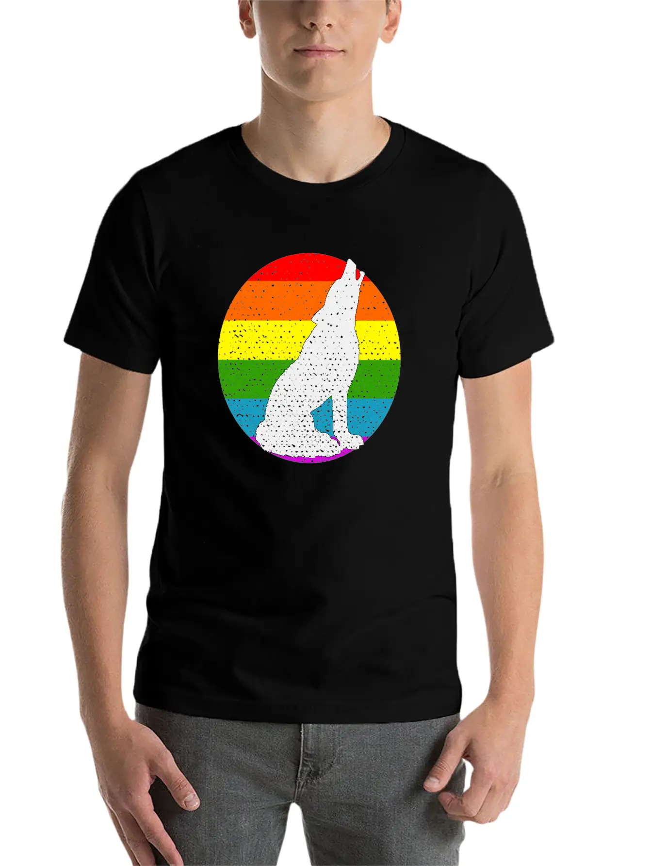 Rainbow Wolf Classic Cotton Tee – Unisex Comfort For Any Season