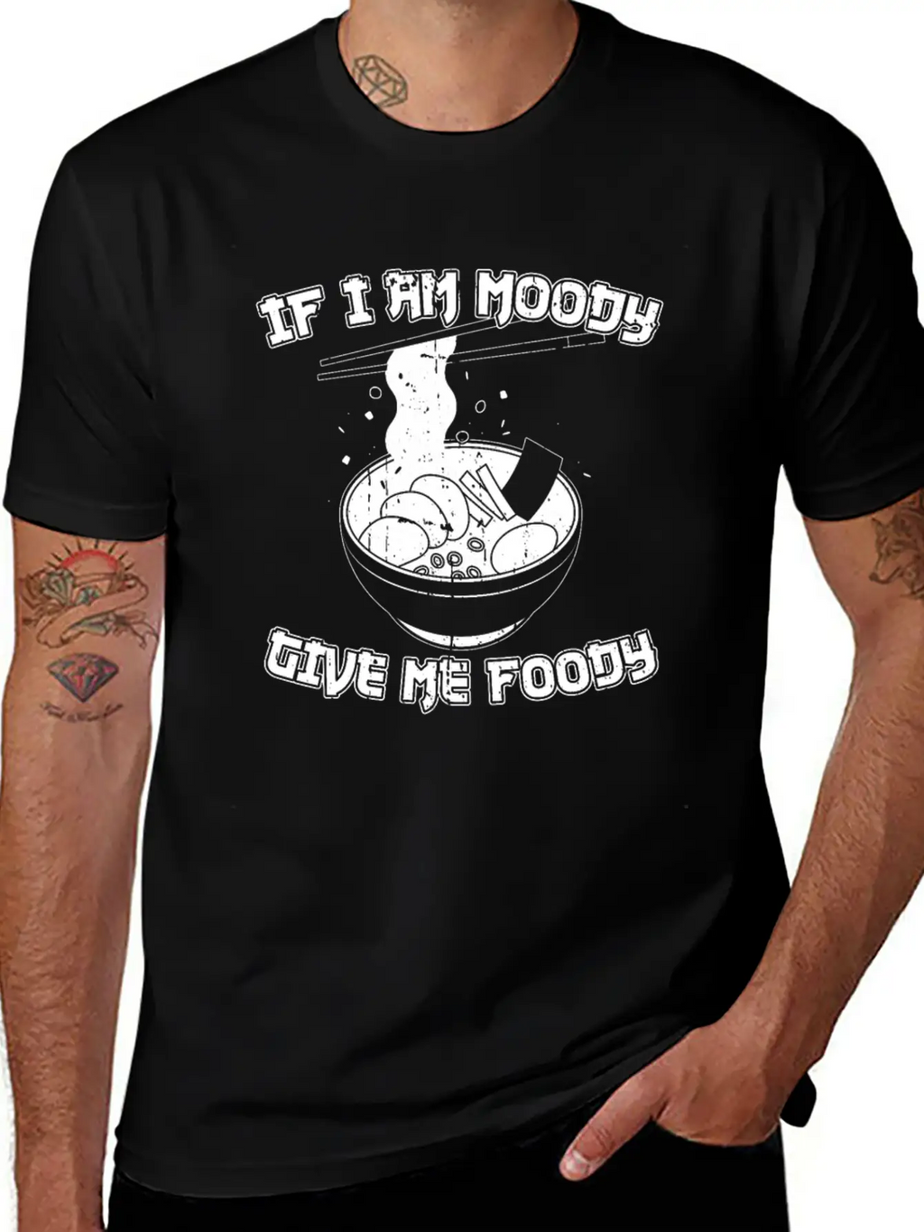 Ramen Funny If Im Moody Give Me Foody Breathable Graphic T-Shirt – Perfect For Casual Days