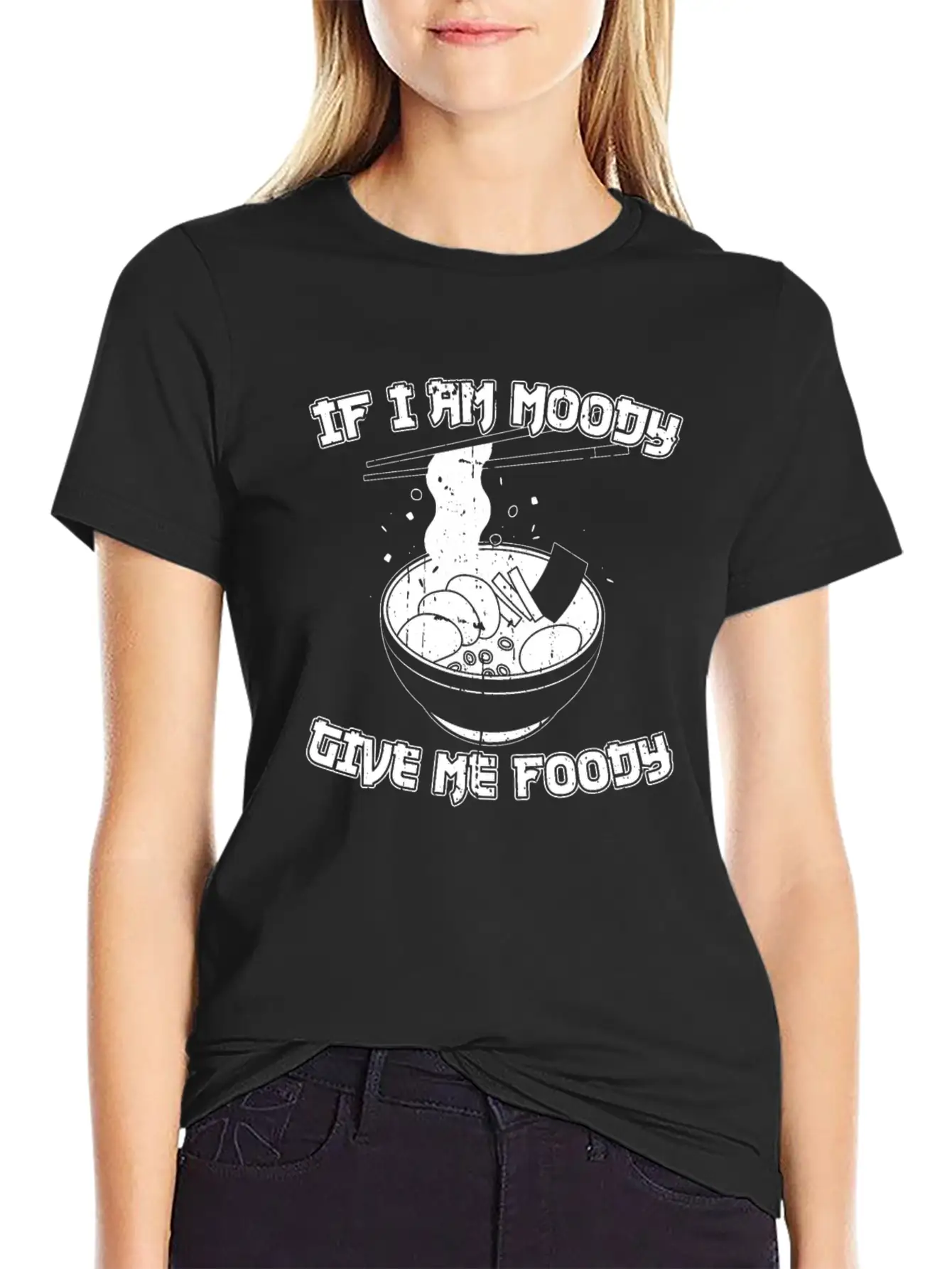 Ramen Funny If Im Moody Give Me Foody Breathable Graphic T-Shirt – Perfect For Casual Days