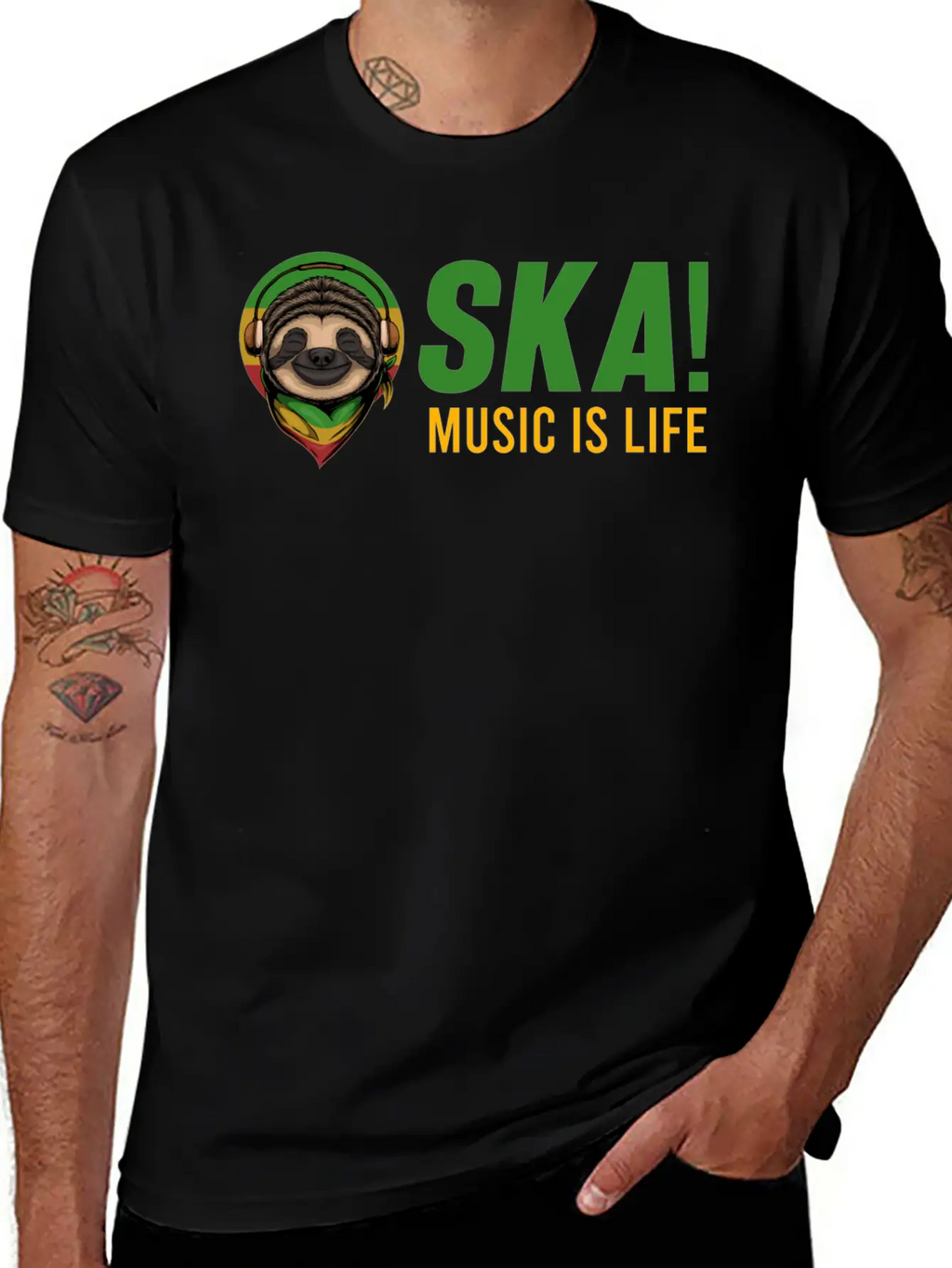 Rasta SKA! Music Is Life Jamaica Festival Reggae S Stylish Everyday T-Shirt – Unisex Basic Cotton Tee