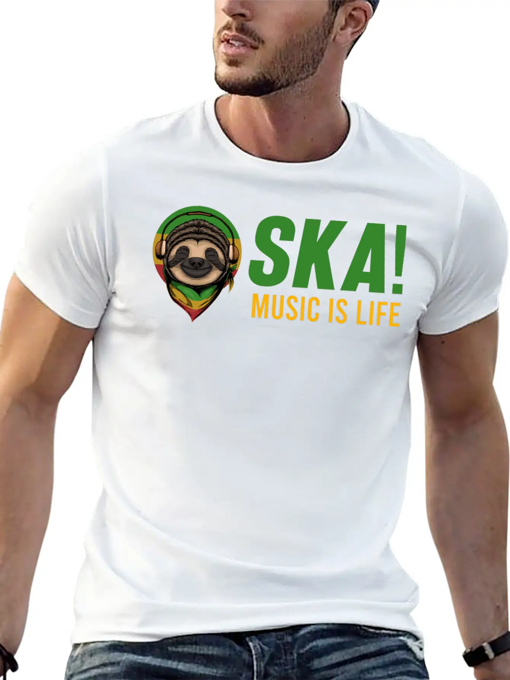 Rasta SKA! Music Is Life Jamaica Festival Reggae S Stylish Everyday T-Shirt – Unisex Basic Cotton Tee
