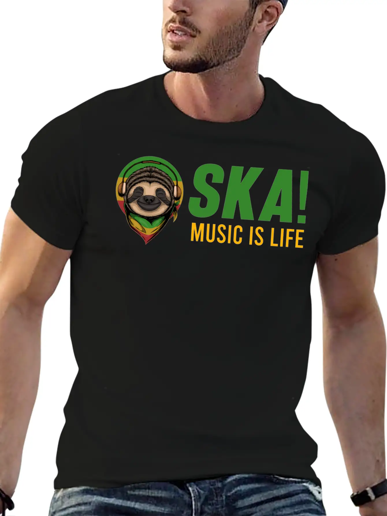 Rasta SKA! Music Is Life Jamaica Festival Reggae S Stylish Everyday T-Shirt – Unisex Basic Cotton Tee