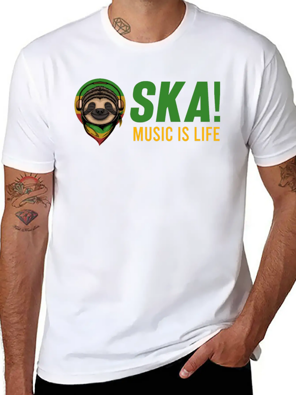 Rasta SKA! Music Is Life Jamaica Festival Reggae S Stylish Everyday T-Shirt – Unisex Basic Cotton Tee