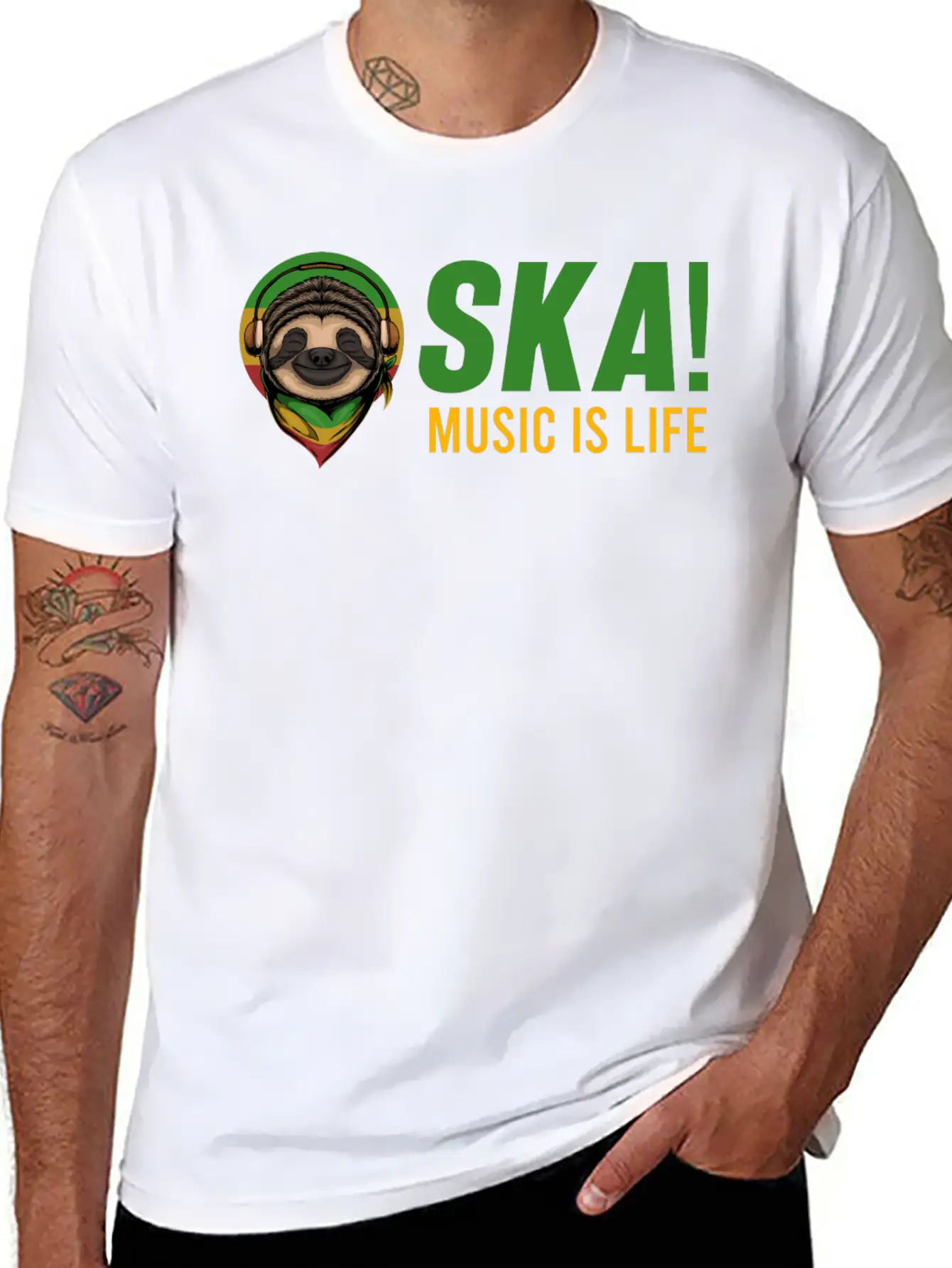 Rasta SKA! Music Is Life Jamaica Festival Reggae S Stylish Everyday T-Shirt – Unisex Basic Cotton Tee