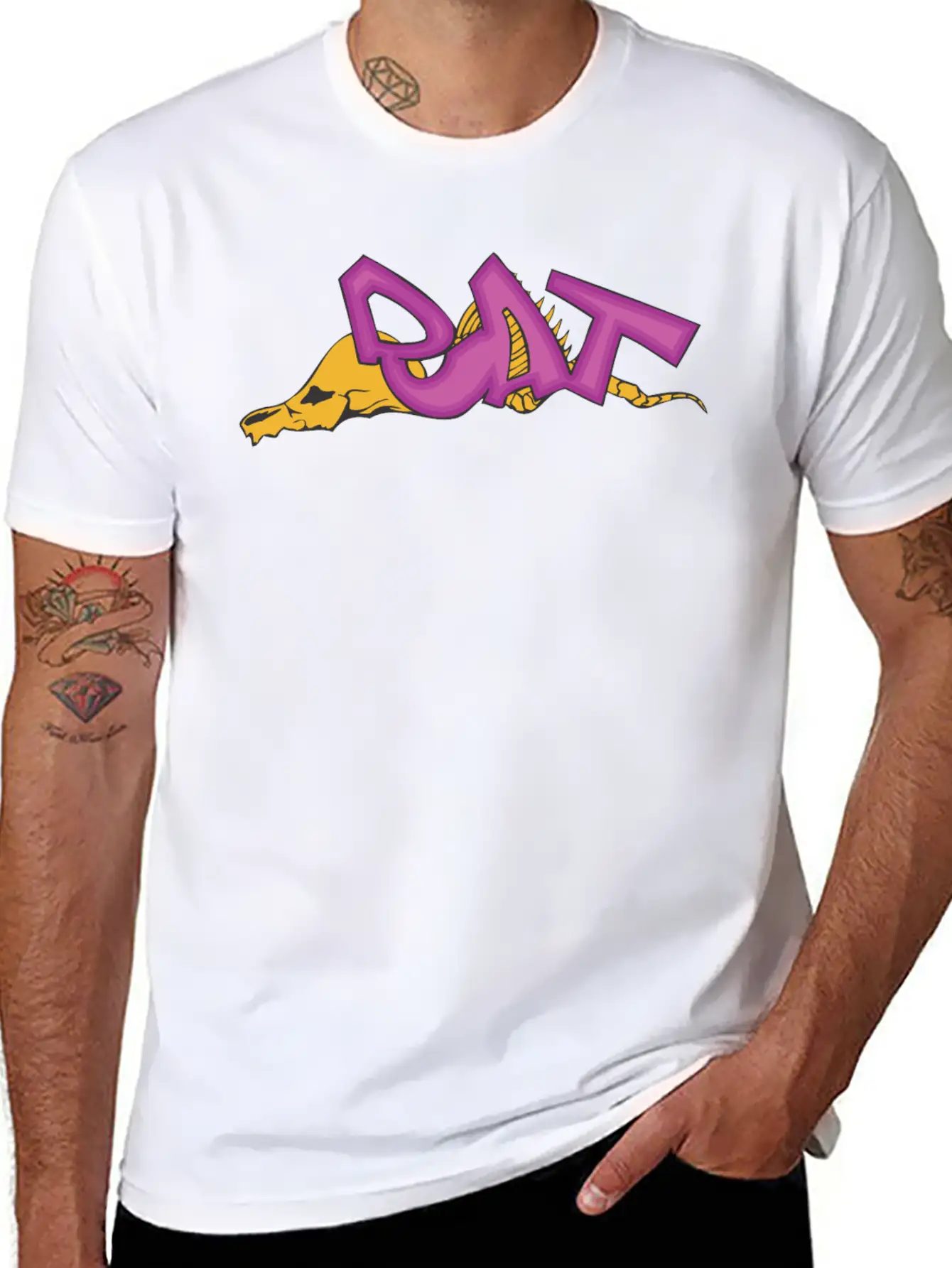 Rat_graffiti Basic Graphic T-Shirt – Daily Comfort In Soft Cotton