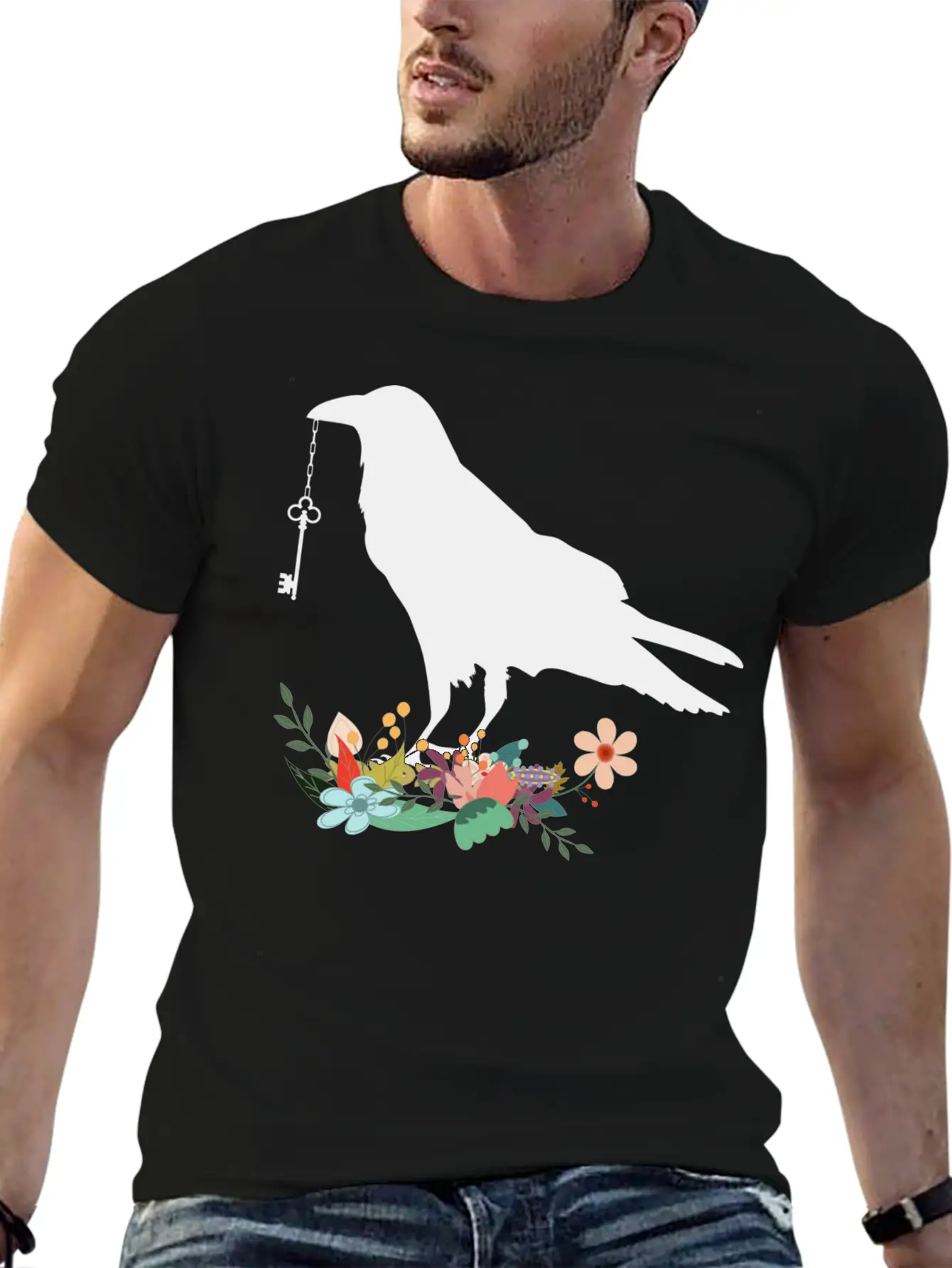 Raven Lock Breathable Graphic T-Shirt – Perfect For Casual Days