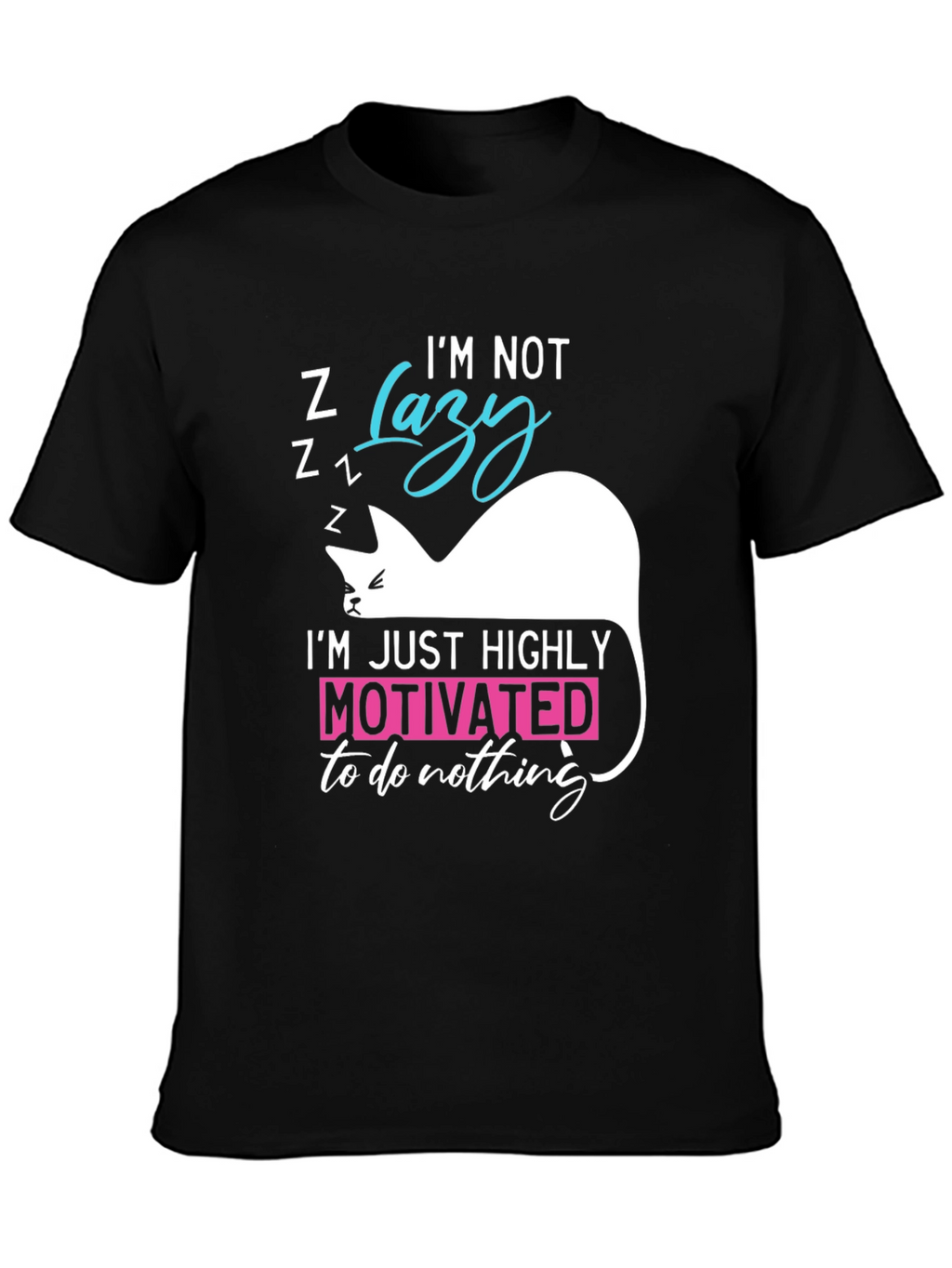 Funny Cat Lazy Motivation T-Shirt