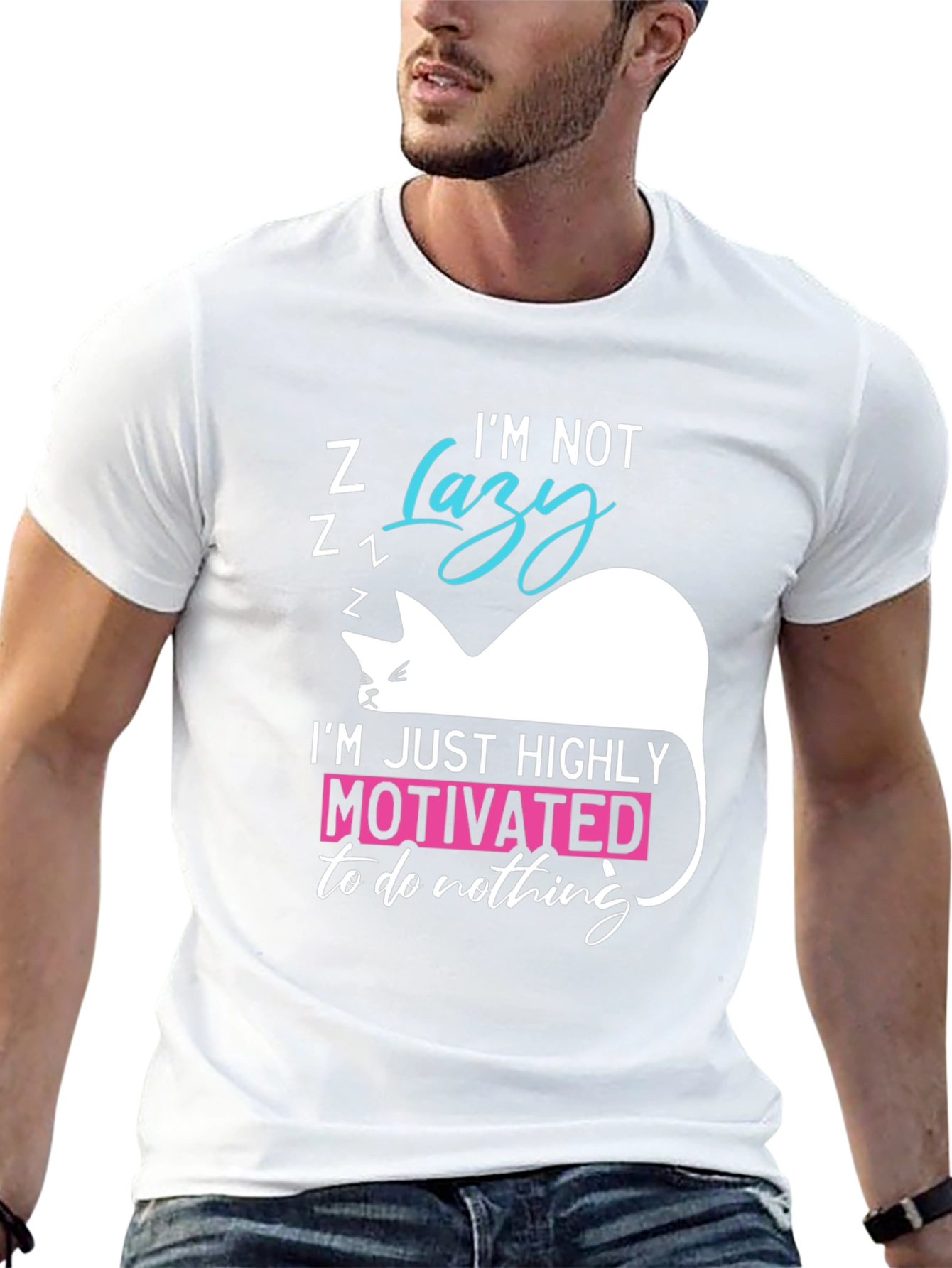 Funny Cat Lazy Motivation T-Shirt