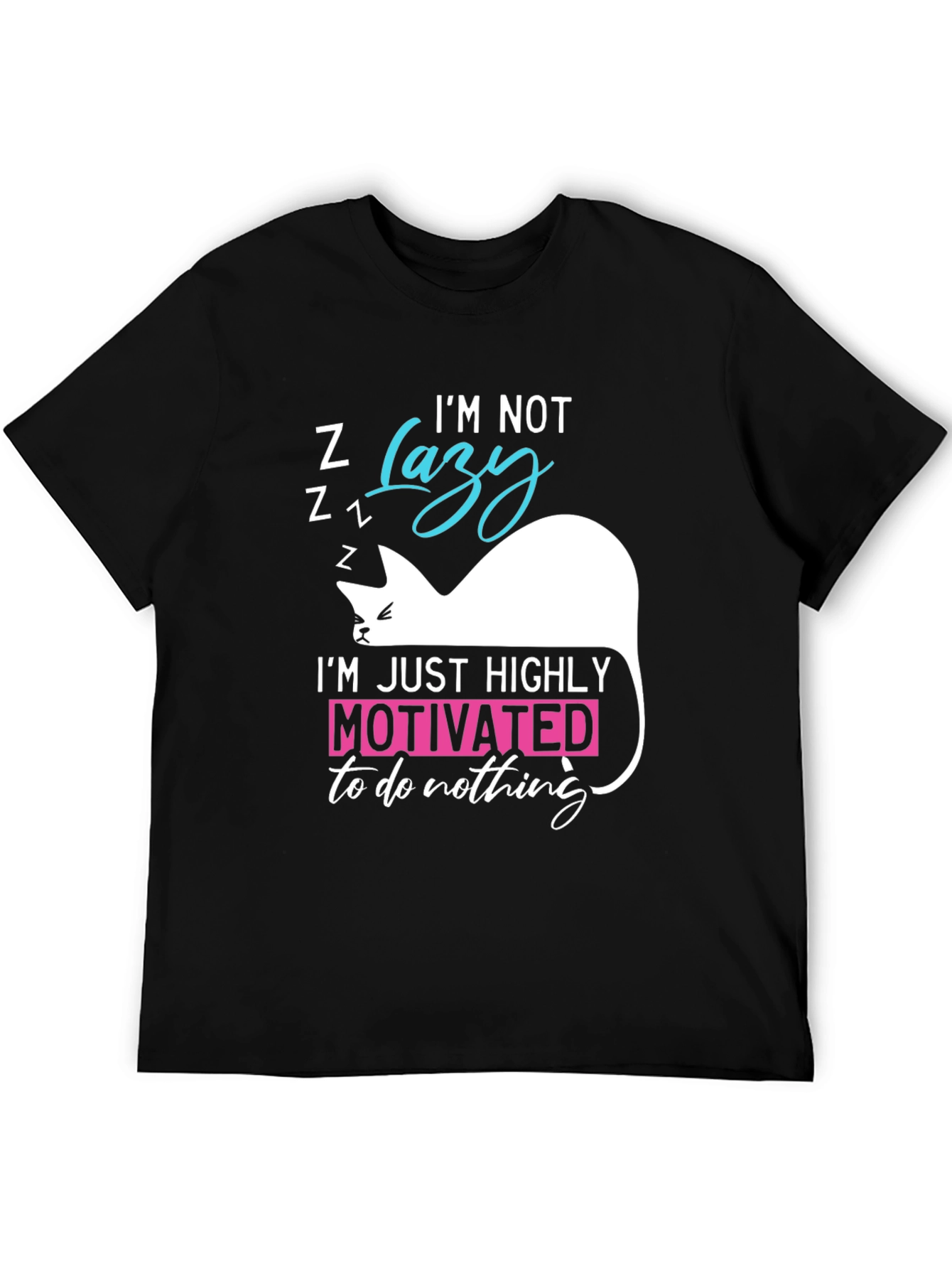 Funny Cat Lazy Motivation T-Shirt