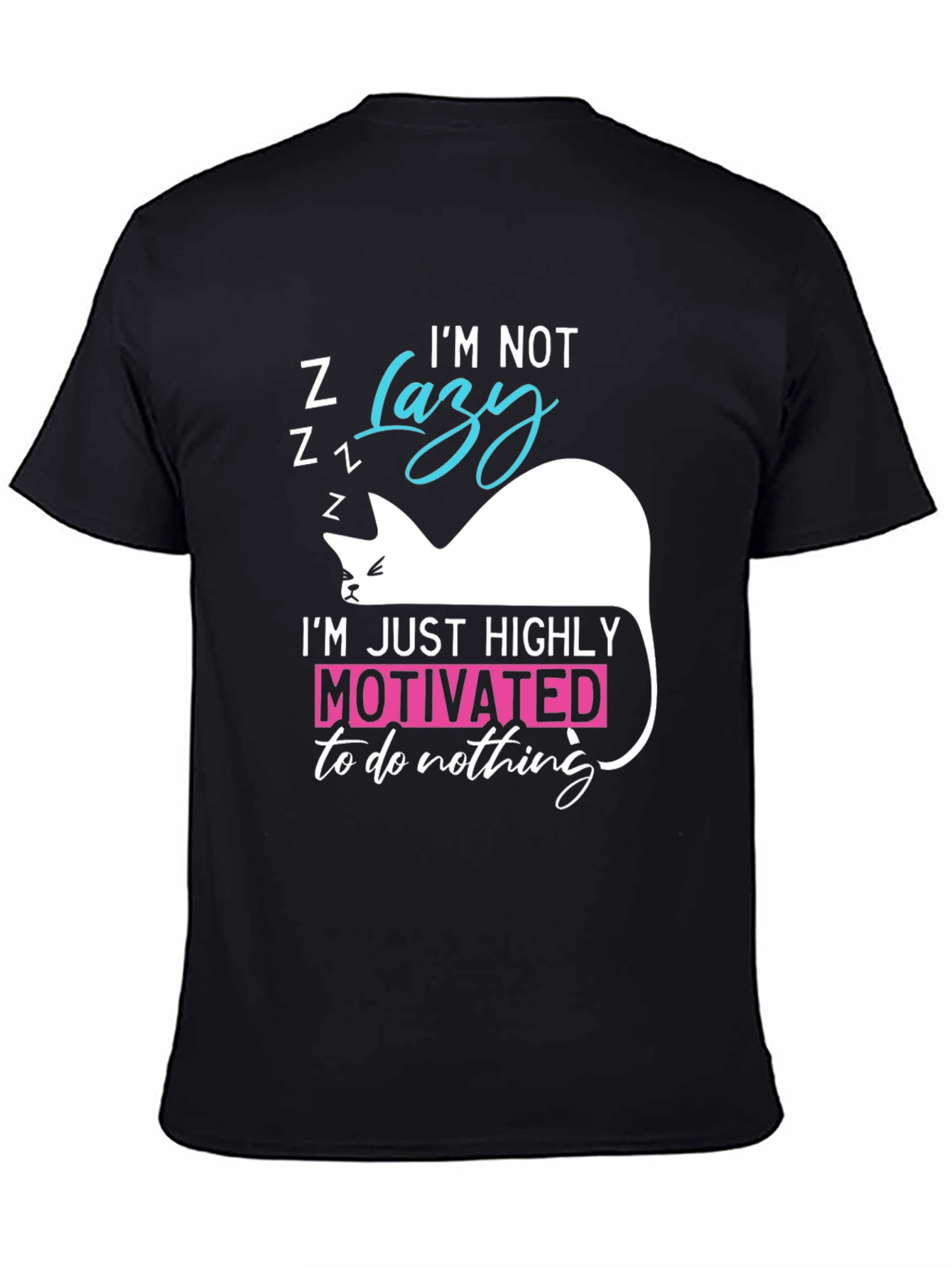 Funny Cat Lazy Motivation T-Shirt