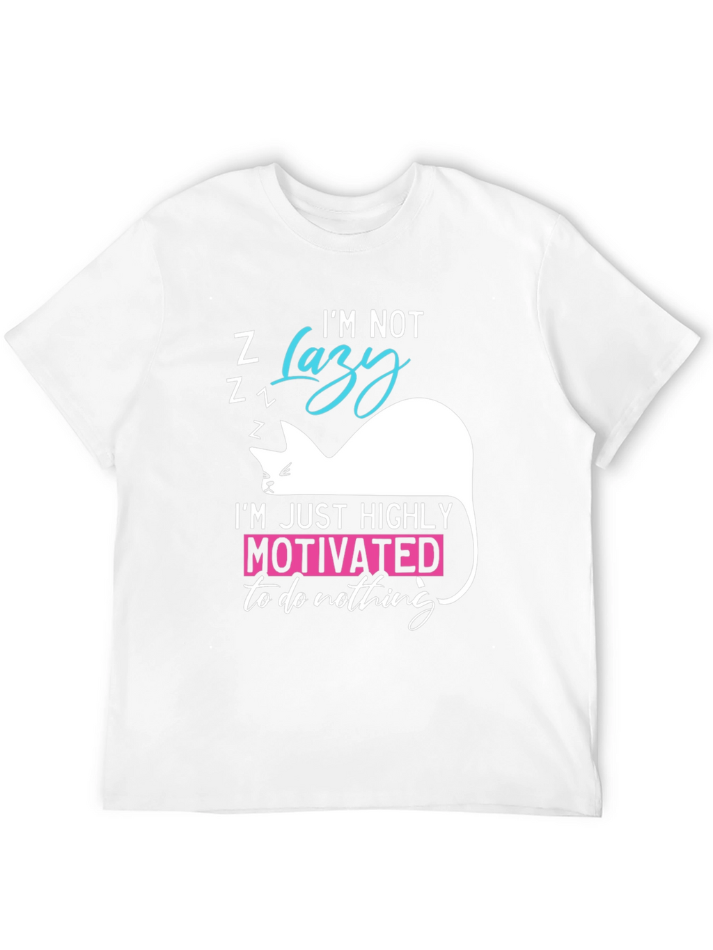 Funny Cat Lazy Motivation T-Shirt