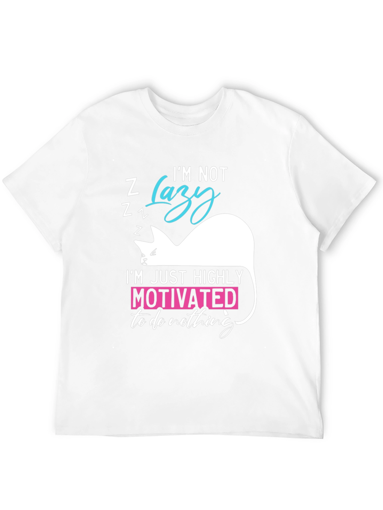 Funny Cat Lazy Motivation T-Shirt