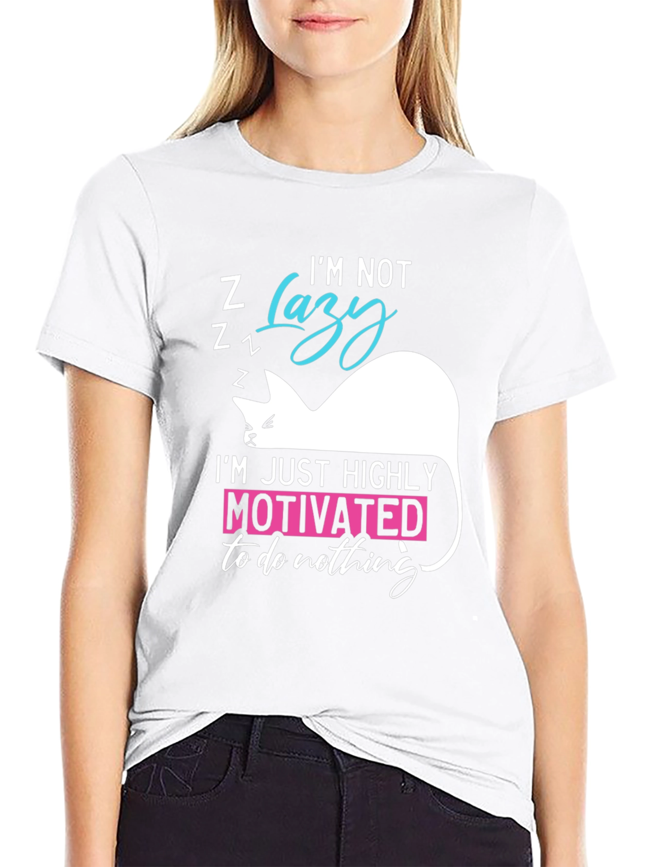 Funny Cat Lazy Motivation T-Shirt