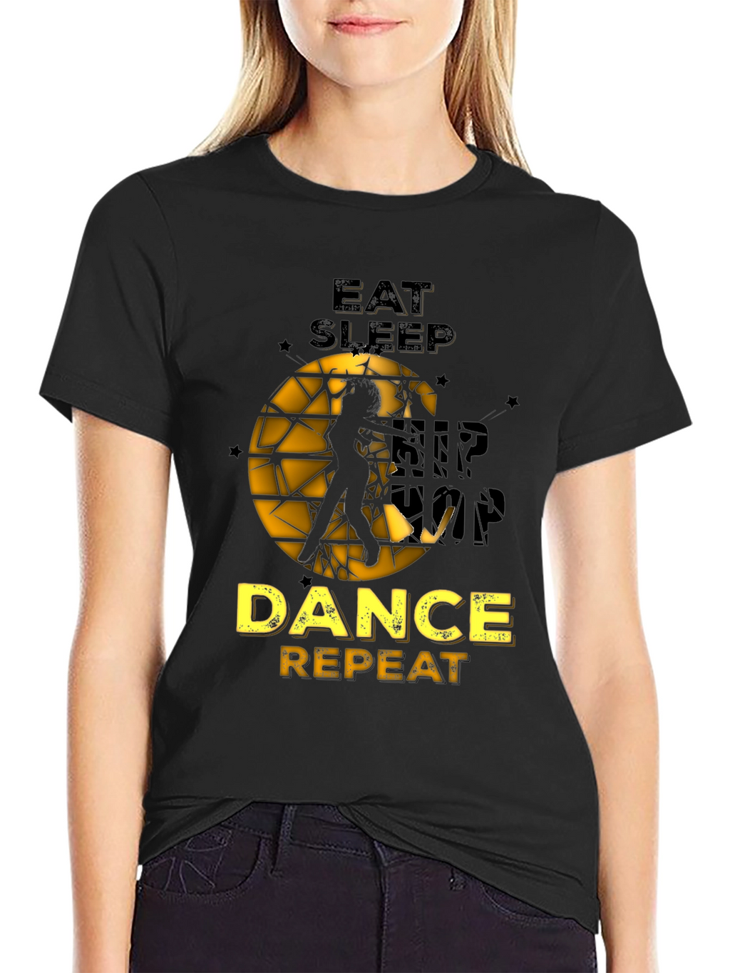 Eat Sleep Dance Repeat Black Graphic Tee