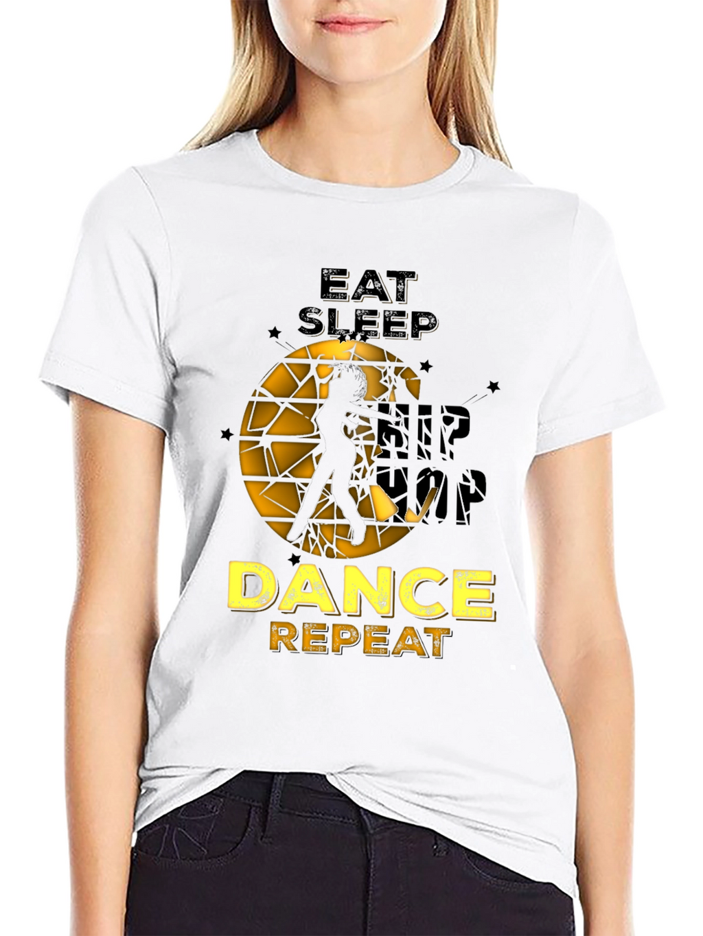 Eat Sleep Dance Repeat Black Graphic Tee