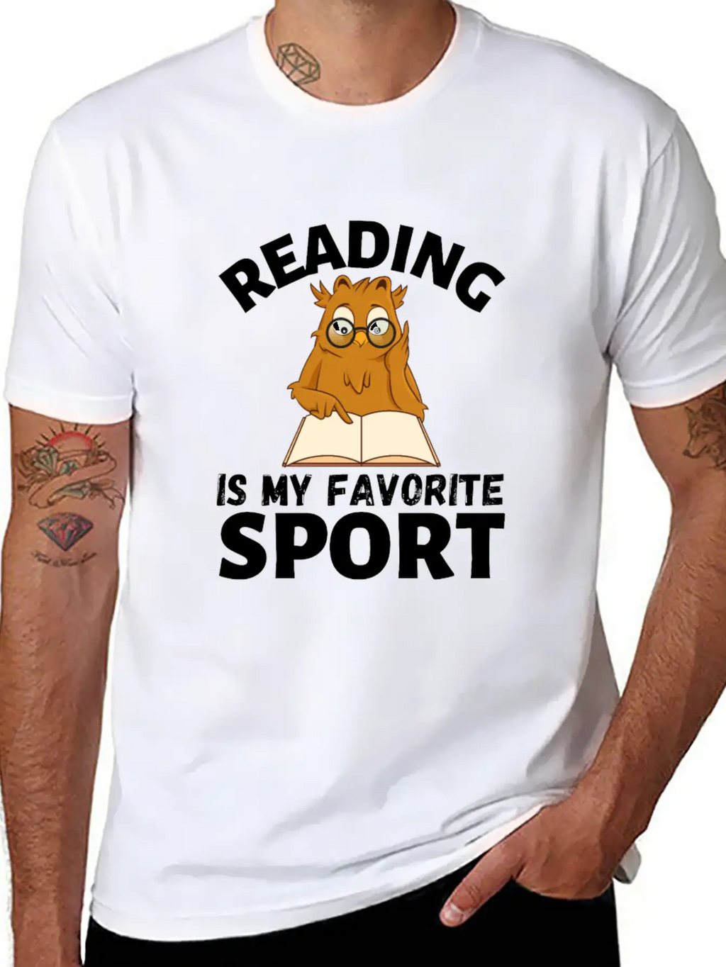 Reading Is My Favorite Sport. Owl Is Reading Timeless Short Sleeve Tee – Comfy And Minimalist Design