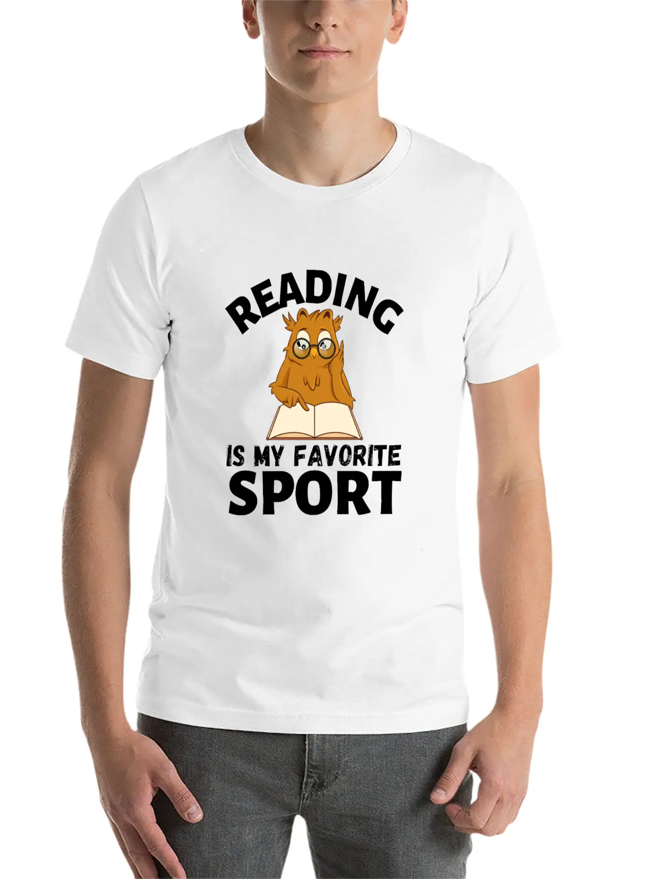 Reading Is My Favorite Sport. Owl Is Reading Timeless Short Sleeve Tee – Comfy And Minimalist Design