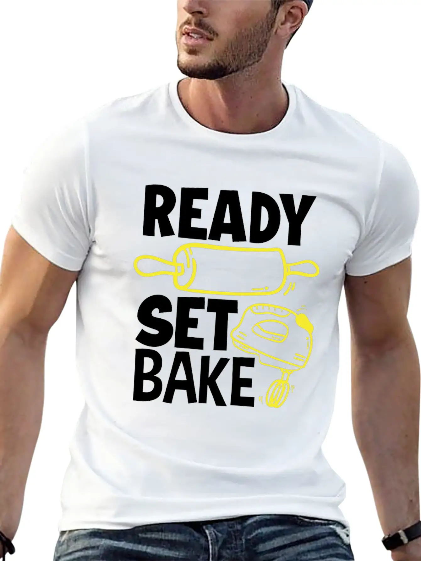 Ready Set Bake Baking Baker Gift Breathable Graphic T-Shirt – Perfect For Casual Days