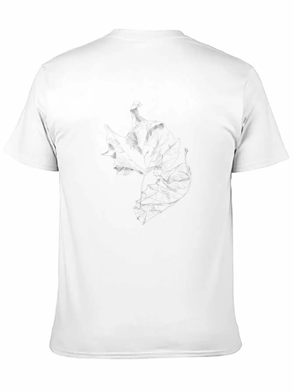 Realistic Line Art Leaves Stylish Everyday T-Shirt – Unisex Basic Cotton Tee