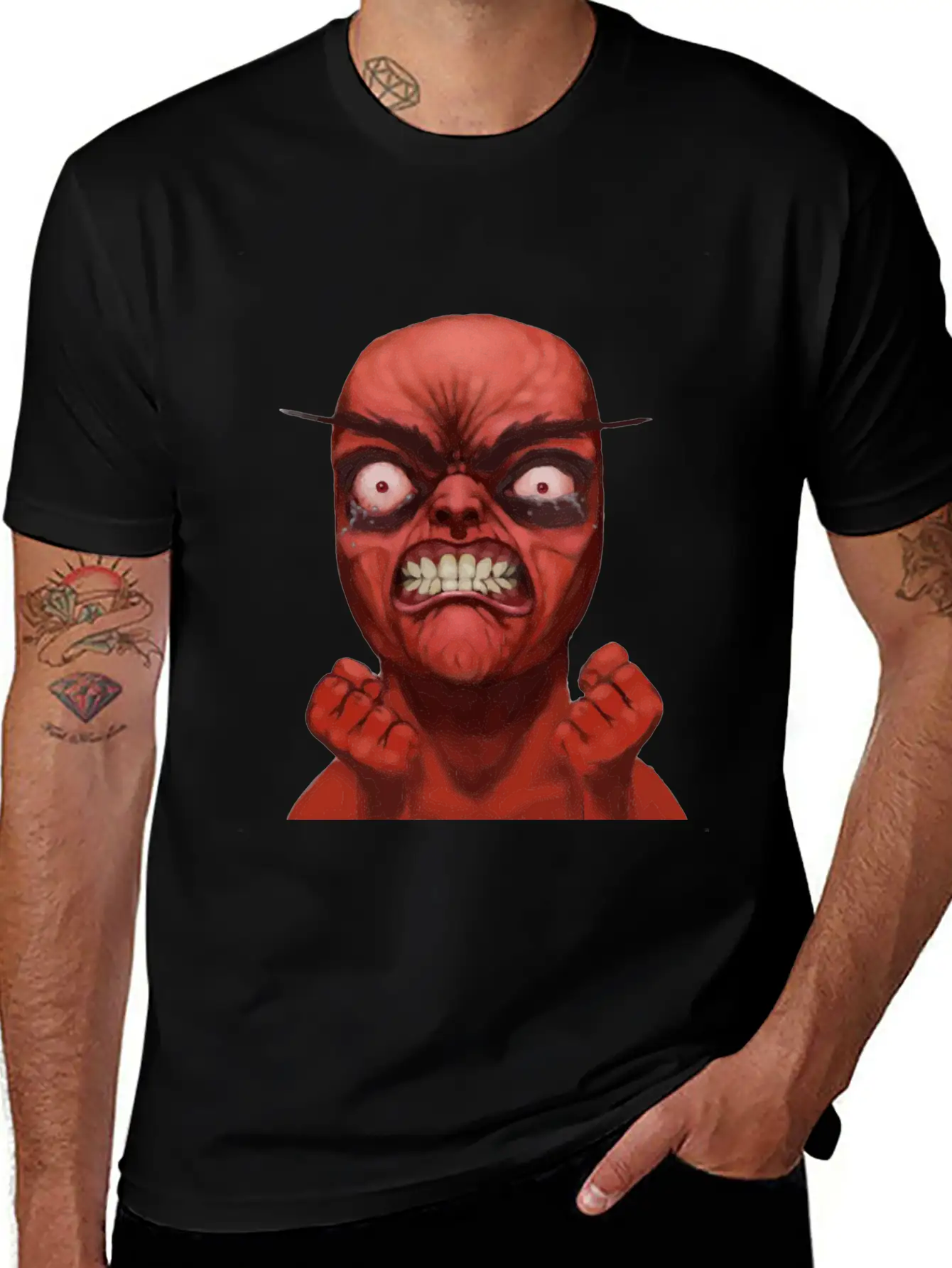 Realistic Rage Meme Face Stylish Everyday T-Shirt – Unisex Basic Cotton Tee