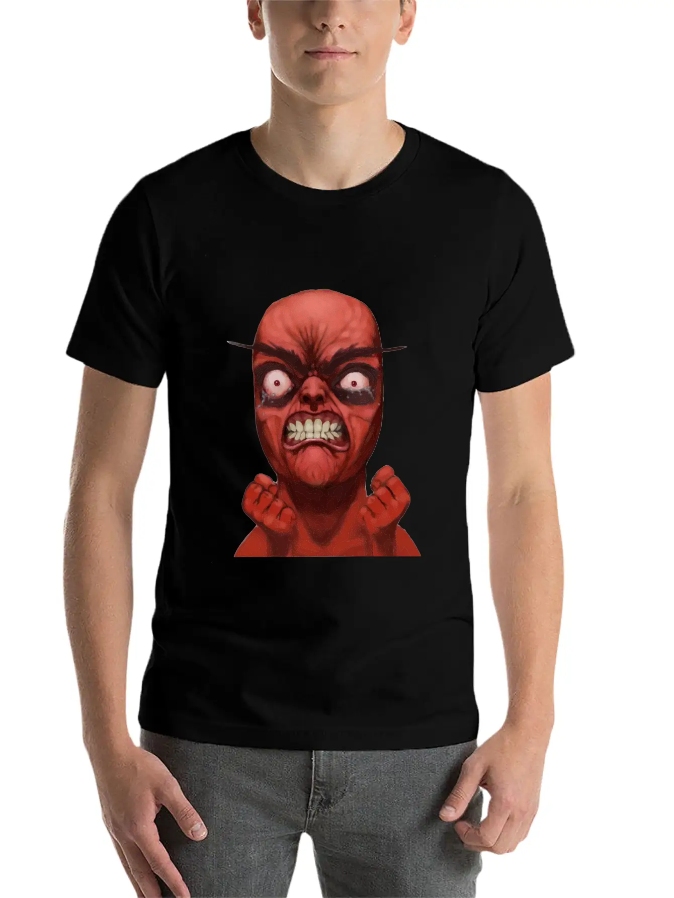 Realistic Rage Meme Face Stylish Everyday T-Shirt – Unisex Basic Cotton Tee