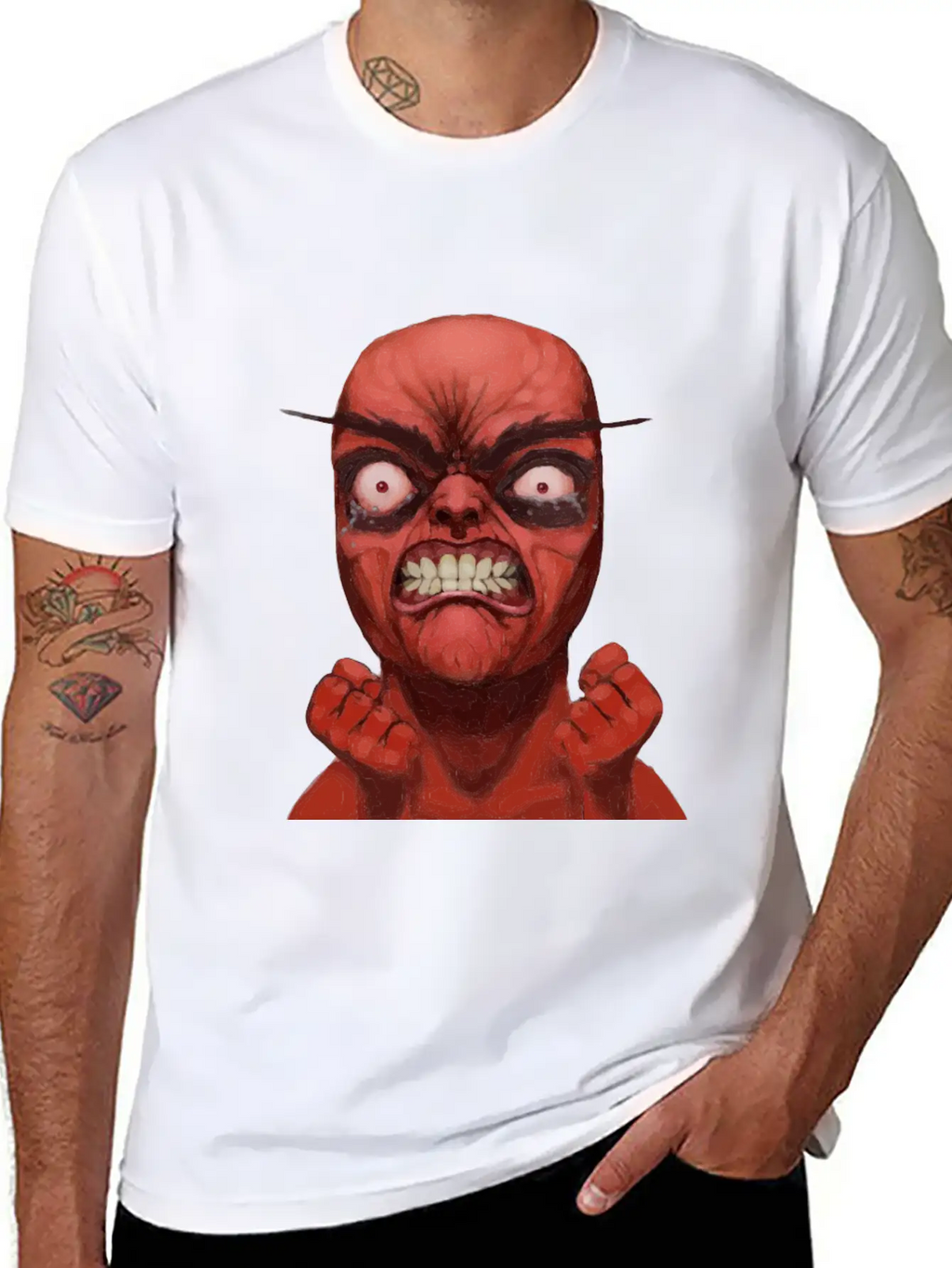 Realistic Rage Meme Face Stylish Everyday T-Shirt – Unisex Basic Cotton Tee