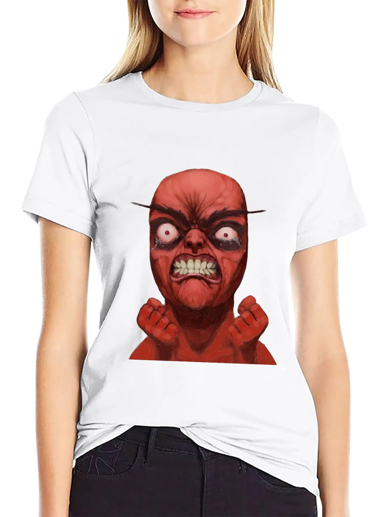 Realistic Rage Meme Face Stylish Everyday T-Shirt – Unisex Basic Cotton Tee
