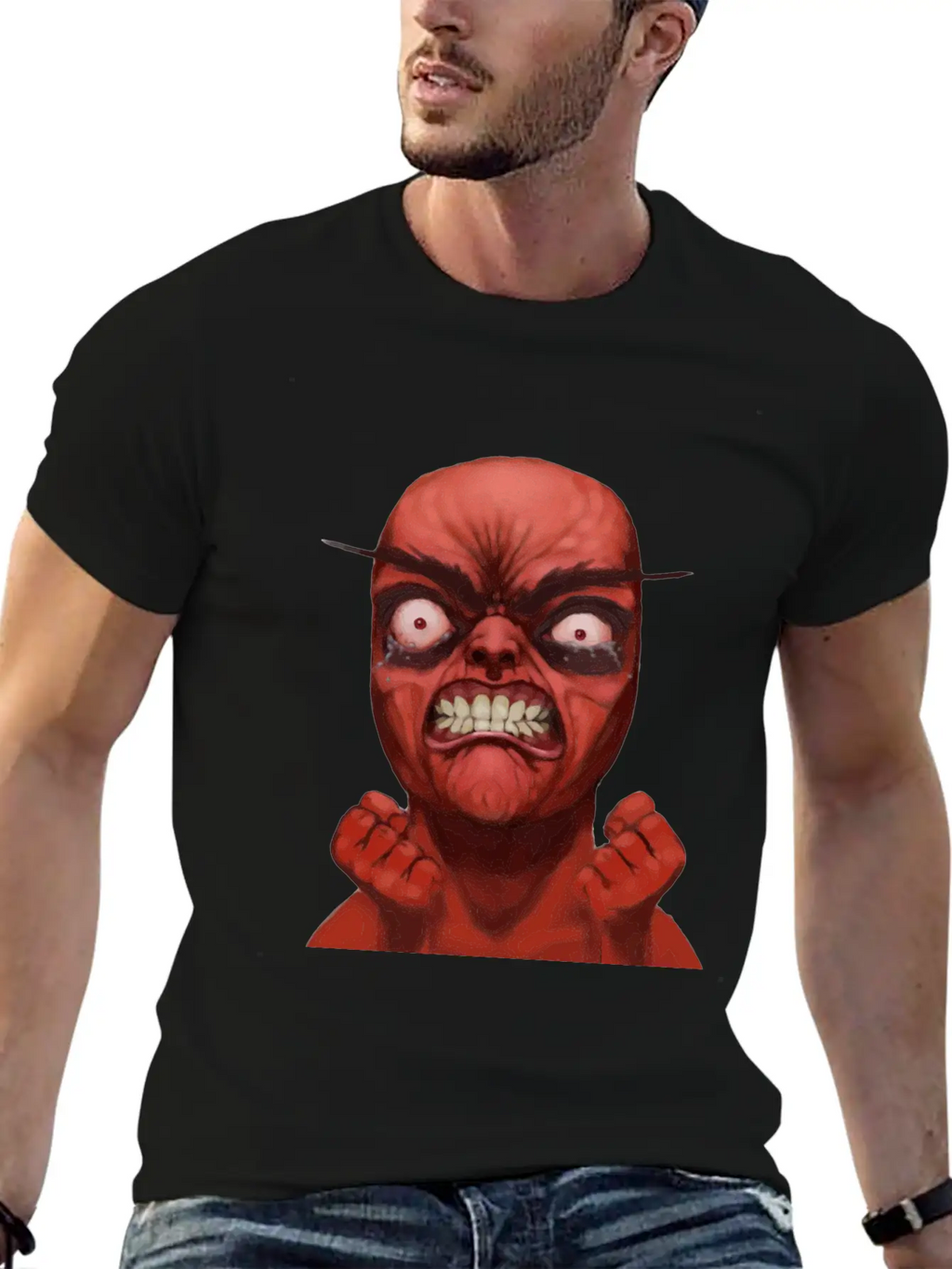 Realistic Rage Meme Face Stylish Everyday T-Shirt – Unisex Basic Cotton Tee