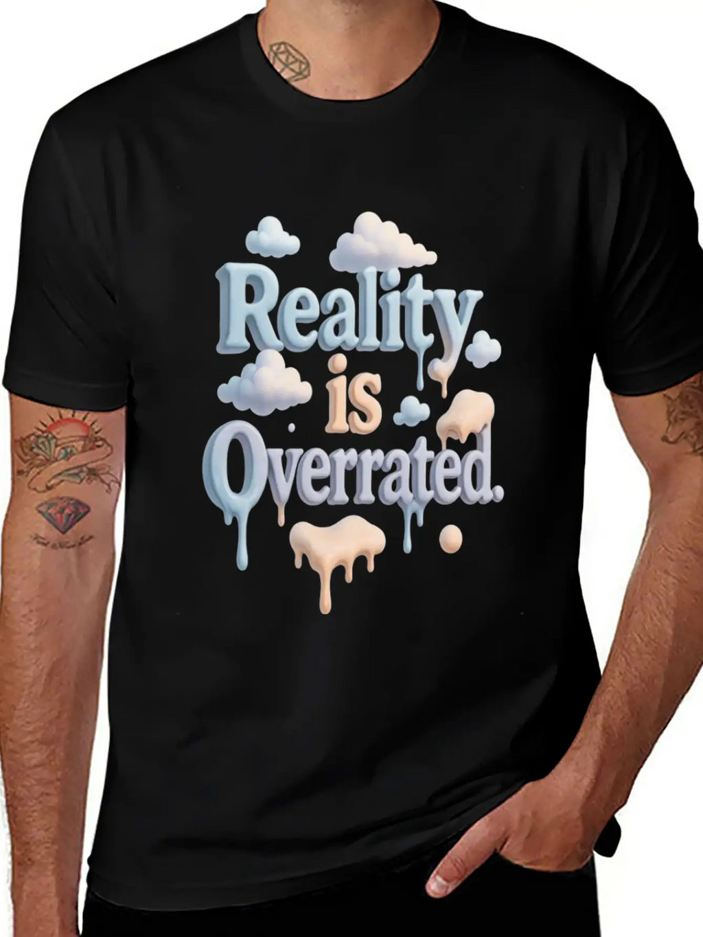 Reality Is Overrated – Dreamcore Cloud Aesthetic Stylish Everyday T-Shirt – Unisex Basic Cotton Tee