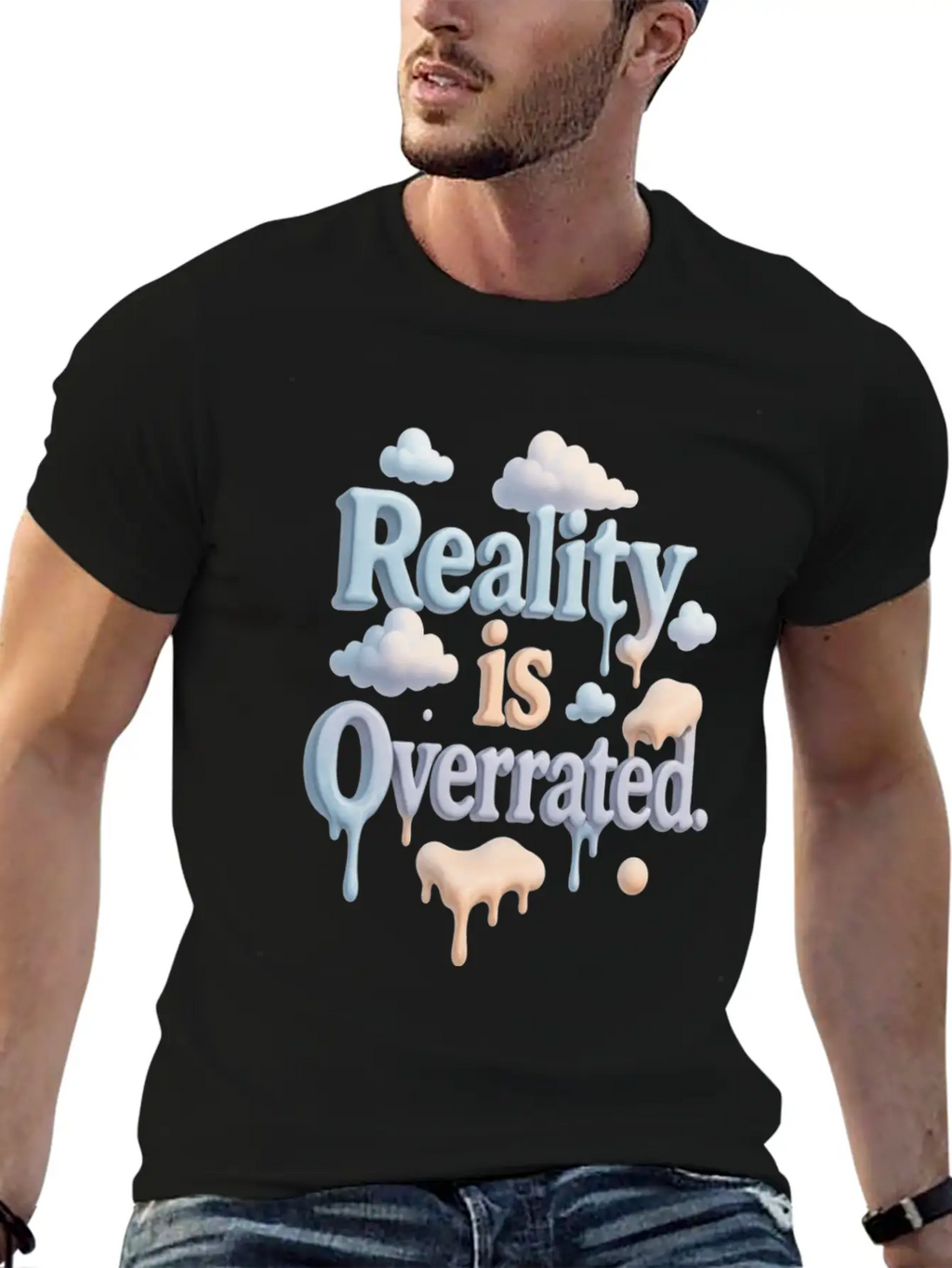 Reality Is Overrated – Dreamcore Cloud Aesthetic Stylish Everyday T-Shirt – Unisex Basic Cotton Tee