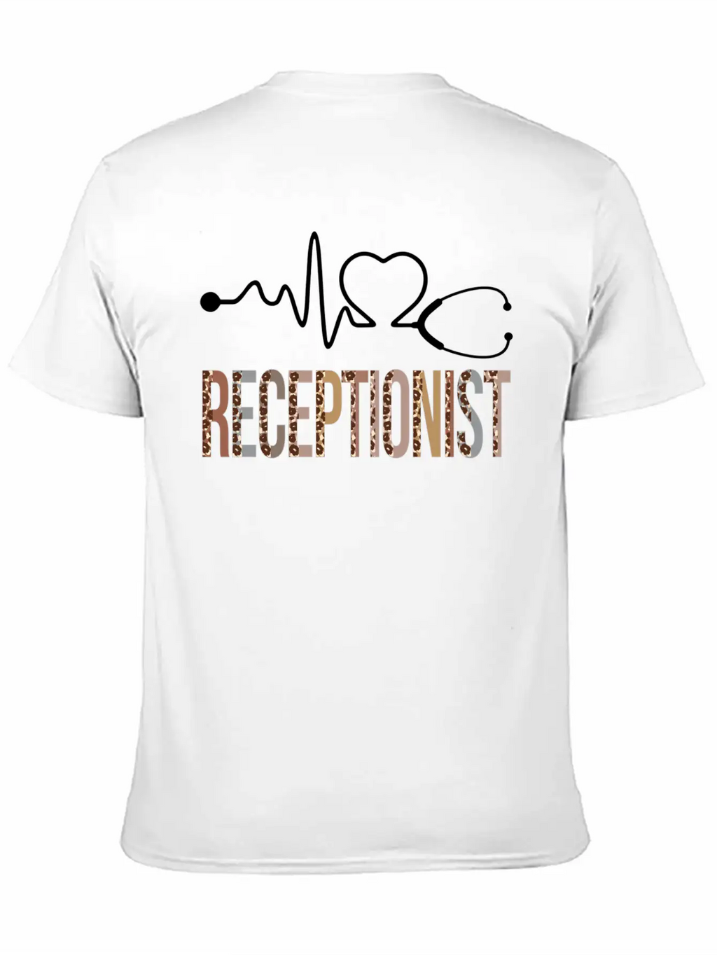 Receptionist Leopard Heartbeat Appreciation Classic Cotton Tee – Unisex Comfort For Any Season