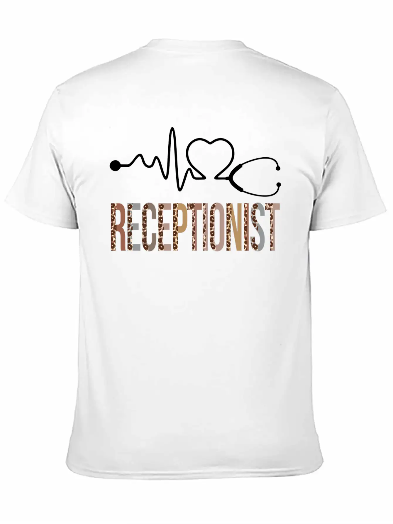 Receptionist Leopard Heartbeat Appreciation Classic Cotton Tee – Unisex Comfort For Any Season
