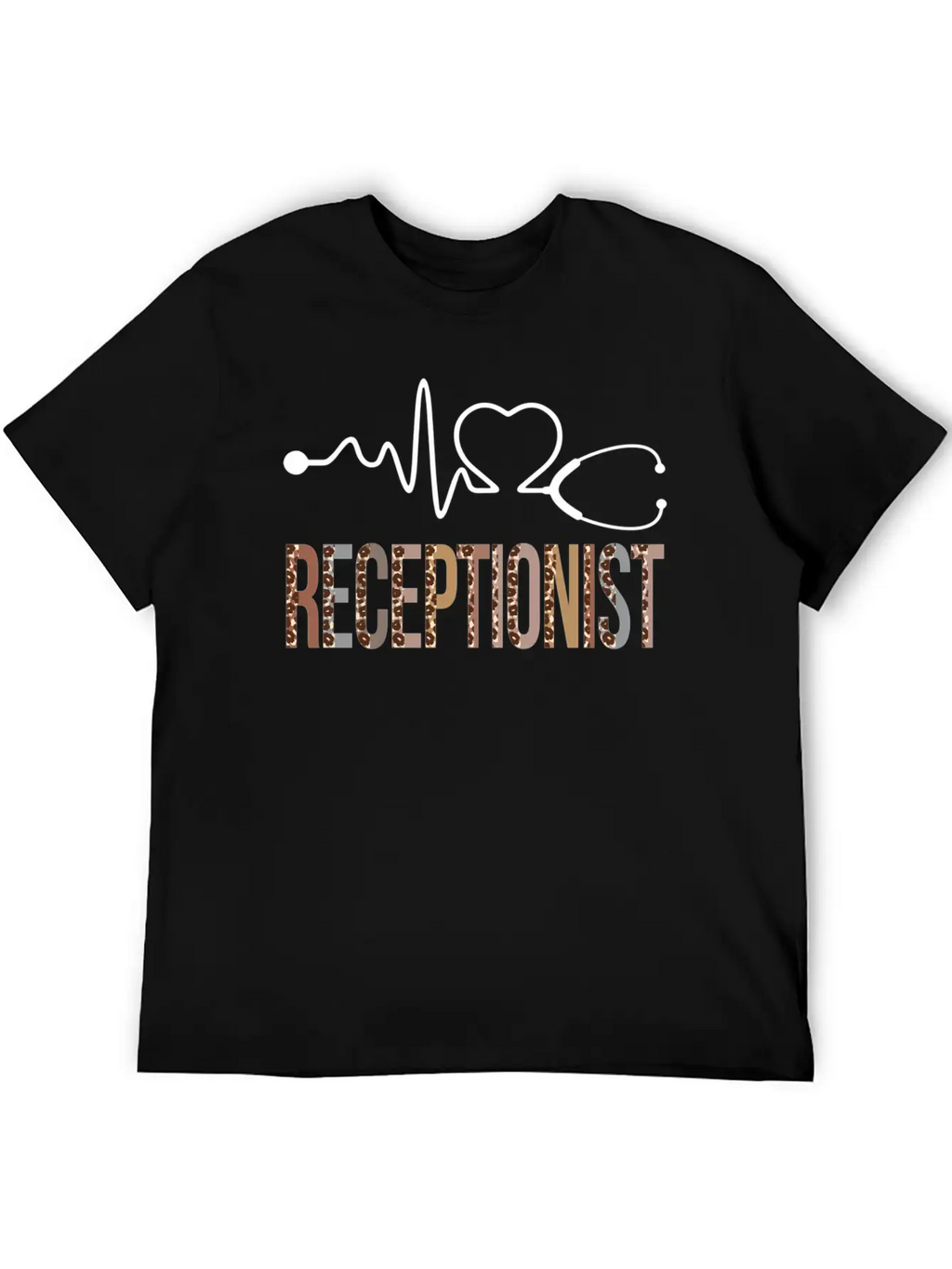 Receptionist Leopard Heartbeat Appreciation Classic Cotton Tee – Unisex Comfort For Any Season