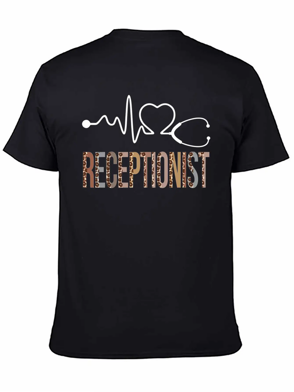 Receptionist Leopard Heartbeat Appreciation Classic Cotton Tee – Unisex Comfort For Any Season