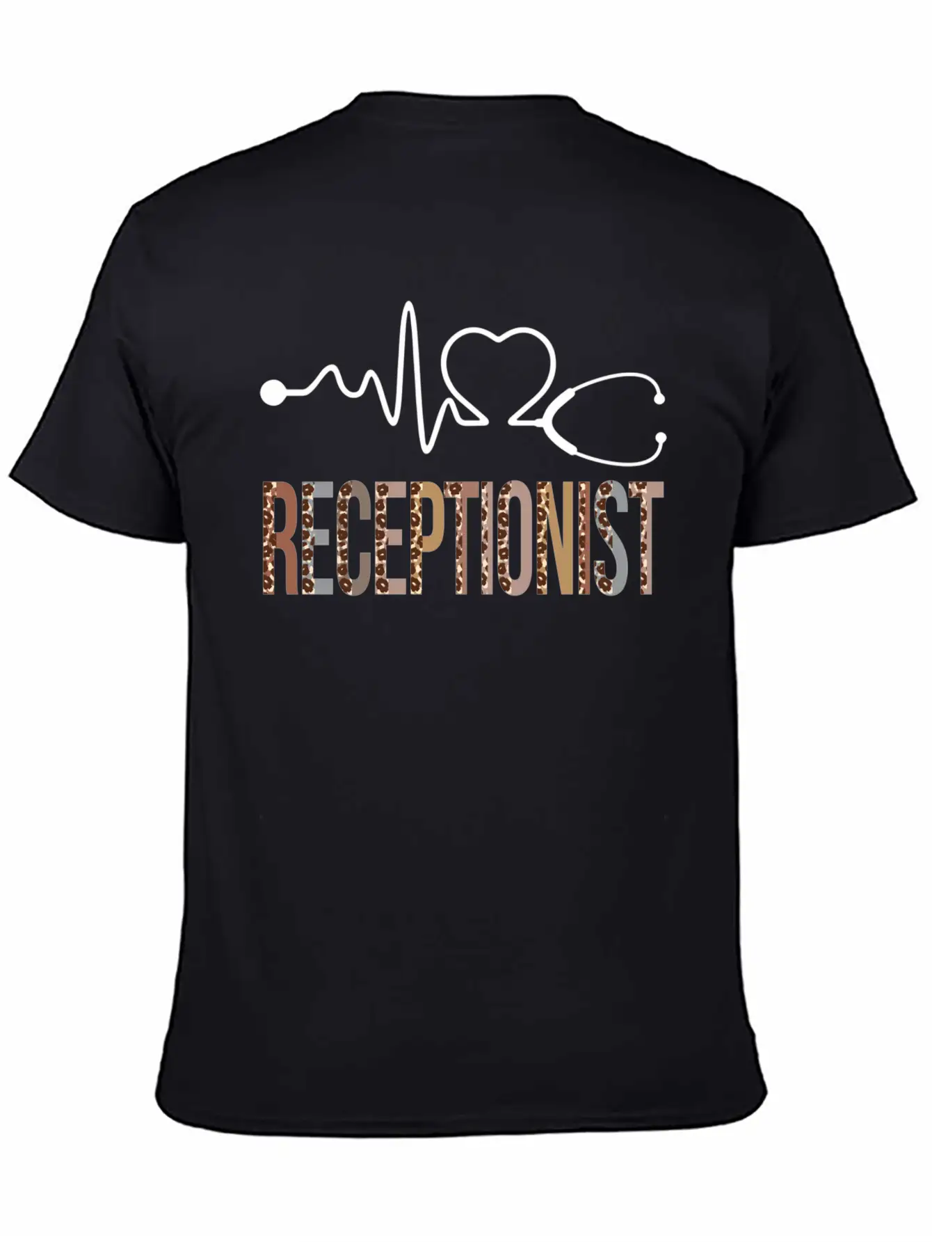 Receptionist Leopard Heartbeat Appreciation Classic Cotton Tee – Unisex Comfort For Any Season