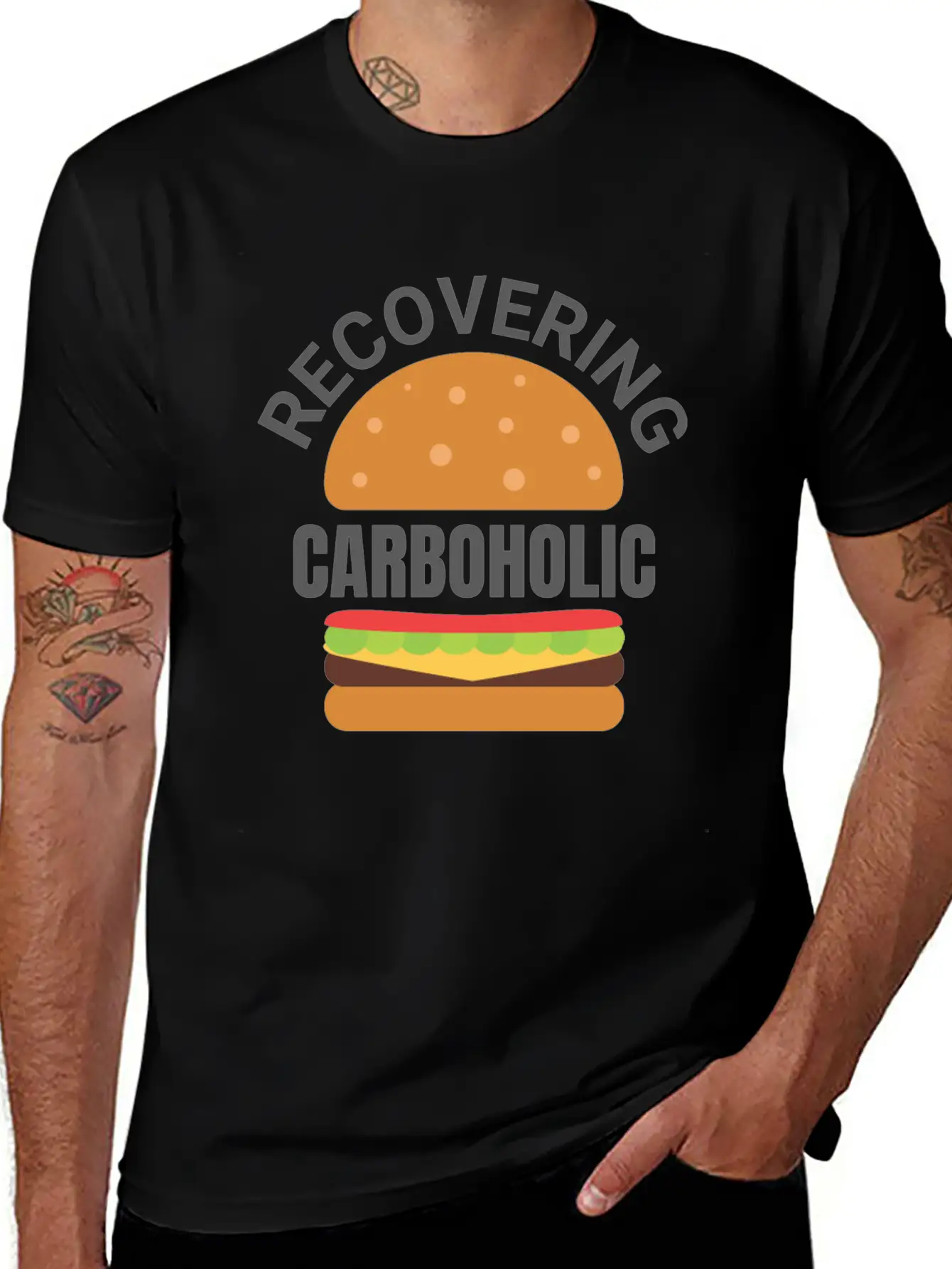 Recovering Carboholic Funny LowCarb Keto Diet Gift Breathable Soft Cotton T-Shirt – Timeless Casual Look