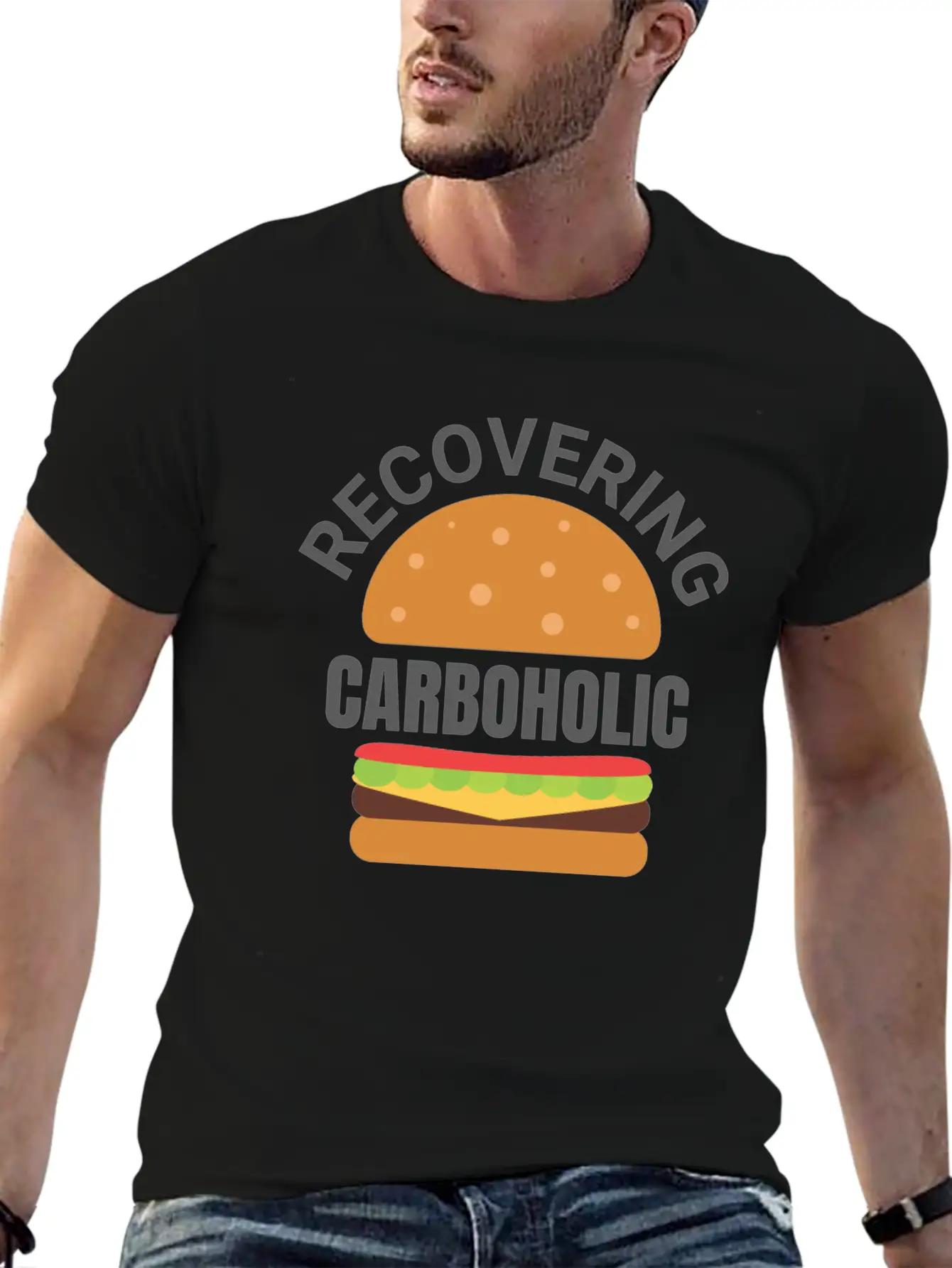 Recovering Carboholic Funny LowCarb Keto Diet Gift Breathable Soft Cotton T-Shirt – Timeless Casual Look