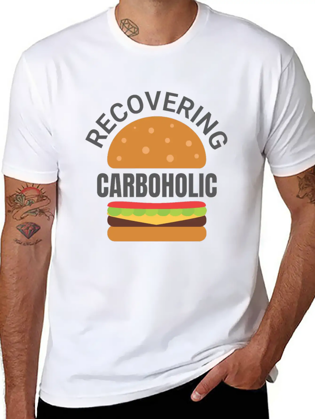 Recovering Carboholic Funny LowCarb Keto Diet Gift Breathable Soft Cotton T-Shirt – Timeless Casual Look