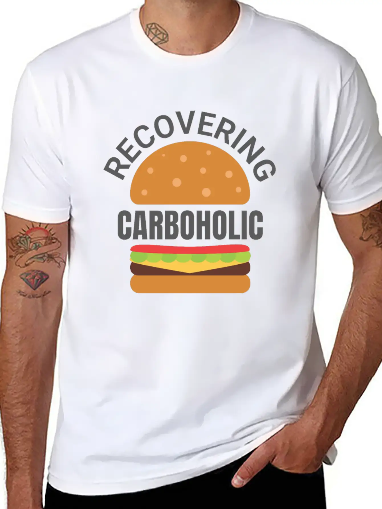 Recovering Carboholic Funny LowCarb Keto Diet Gift Breathable Soft Cotton T-Shirt – Timeless Casual Look