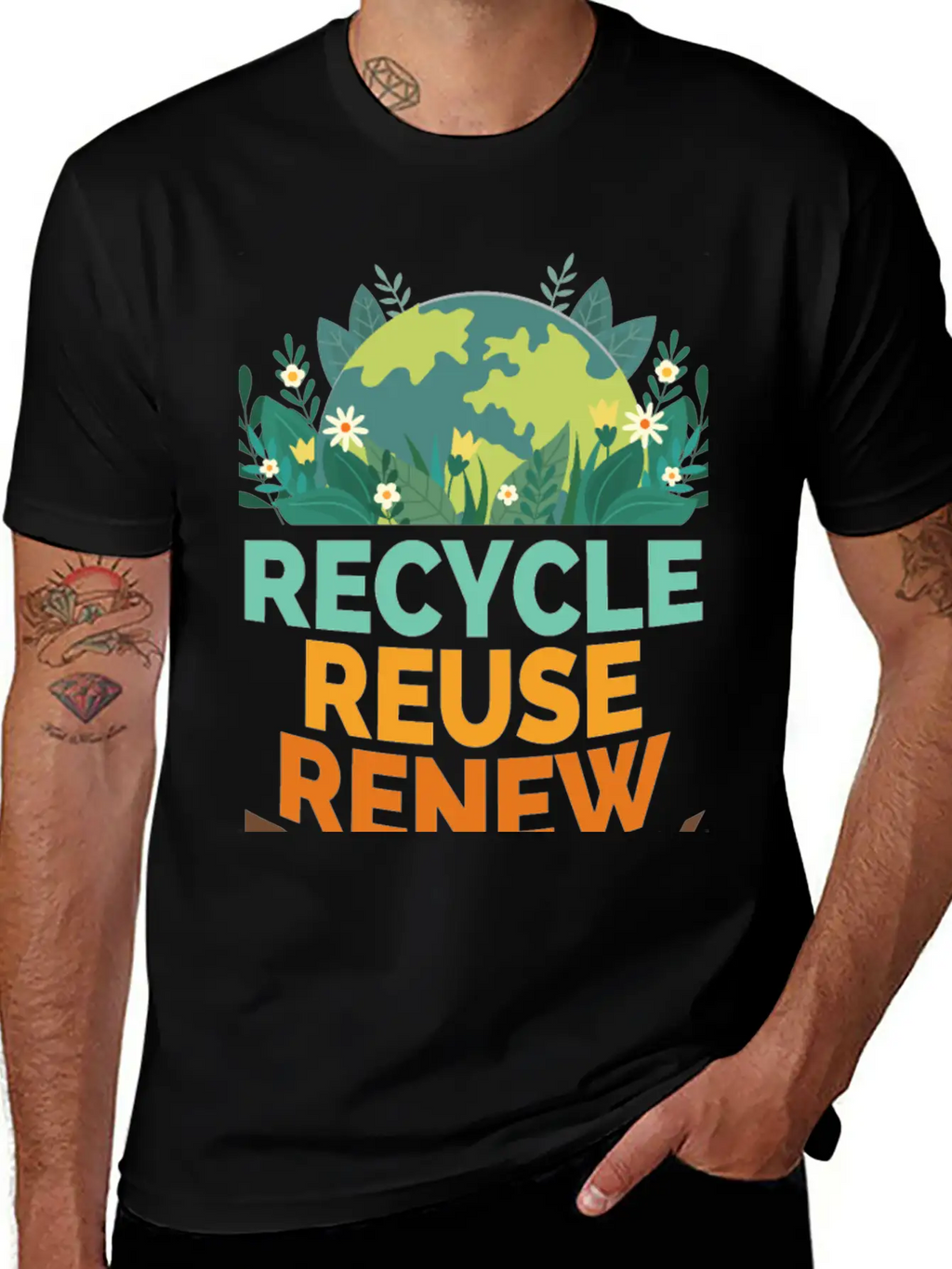 Recycle Reuse Renew Rethink Relaxed Everyday Tee – Lightweight And Durable Cotton