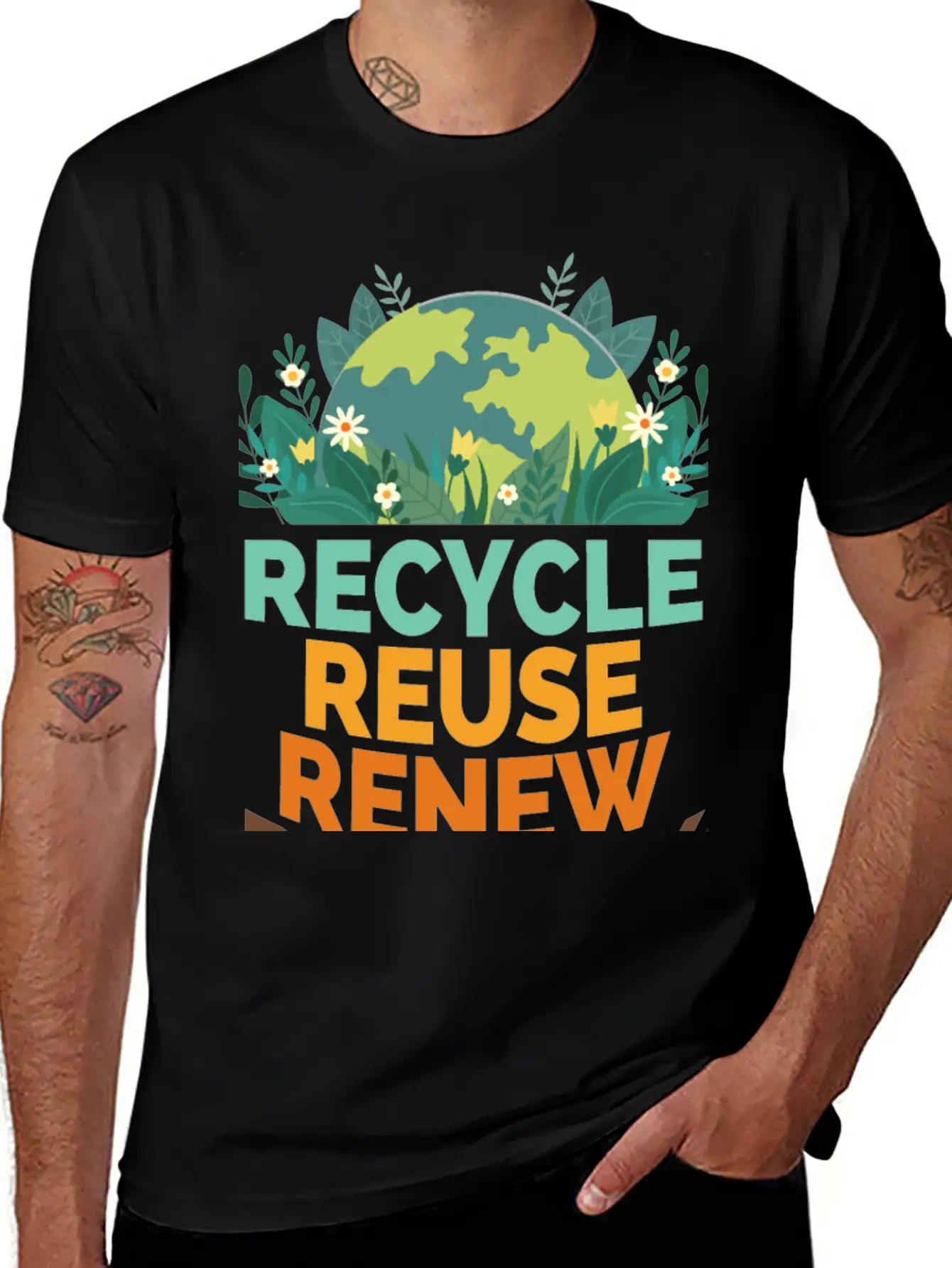 Recycle Reuse Renew Rethink Relaxed Everyday Tee – Lightweight And Durable Cotton