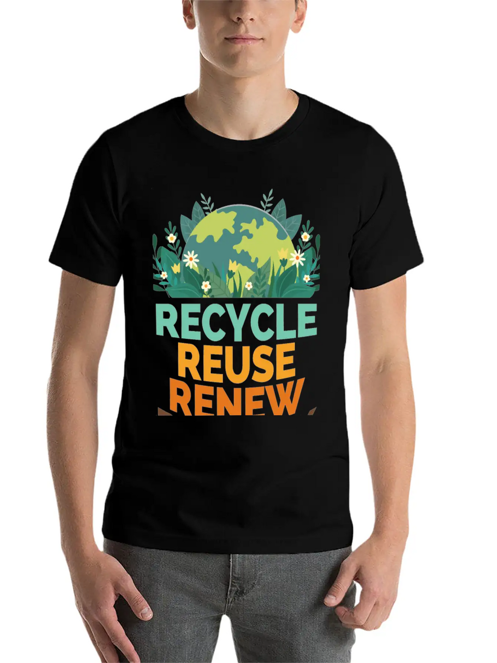 Recycle Reuse Renew Rethink Relaxed Everyday Tee – Lightweight And Durable Cotton