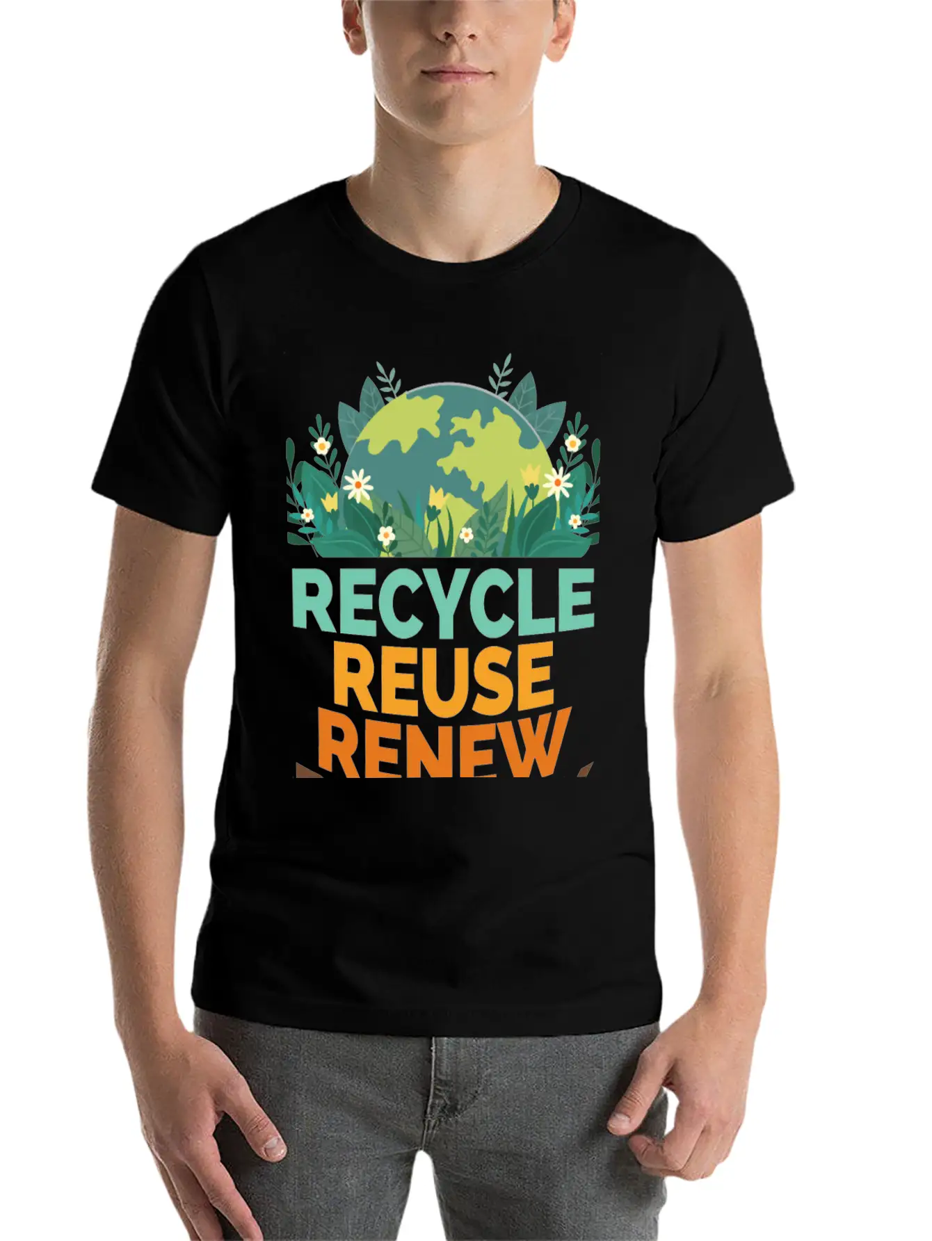 Recycle Reuse Renew Rethink Relaxed Everyday Tee – Lightweight And Durable Cotton