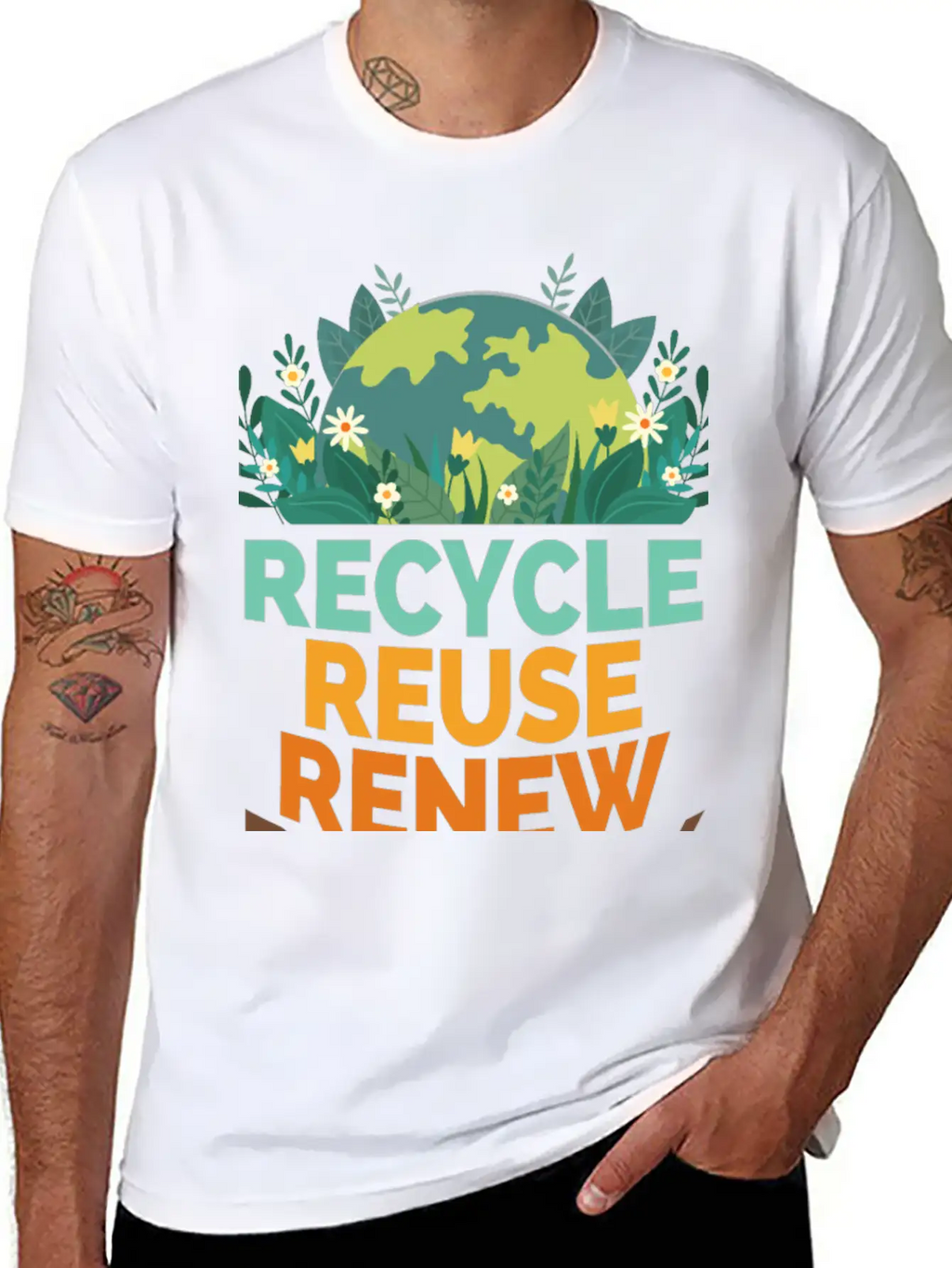 Recycle Reuse Renew Rethink Relaxed Everyday Tee – Lightweight And Durable Cotton