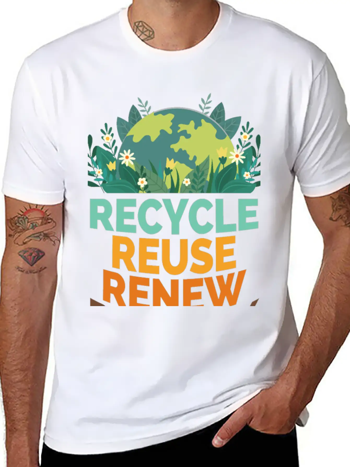 Recycle Reuse Renew Rethink Relaxed Everyday Tee – Lightweight And Durable Cotton