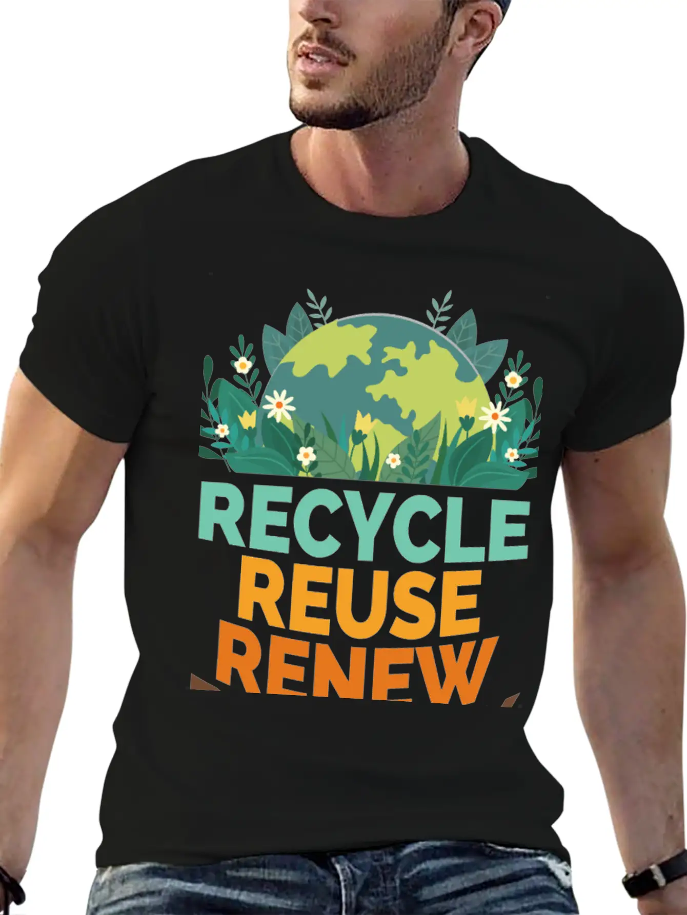 Recycle Reuse Renew Rethink Relaxed Everyday Tee – Lightweight And Durable Cotton