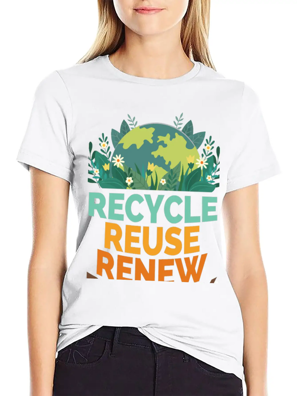 Recycle Reuse Renew Rethink Relaxed Everyday Tee – Lightweight And Durable Cotton
